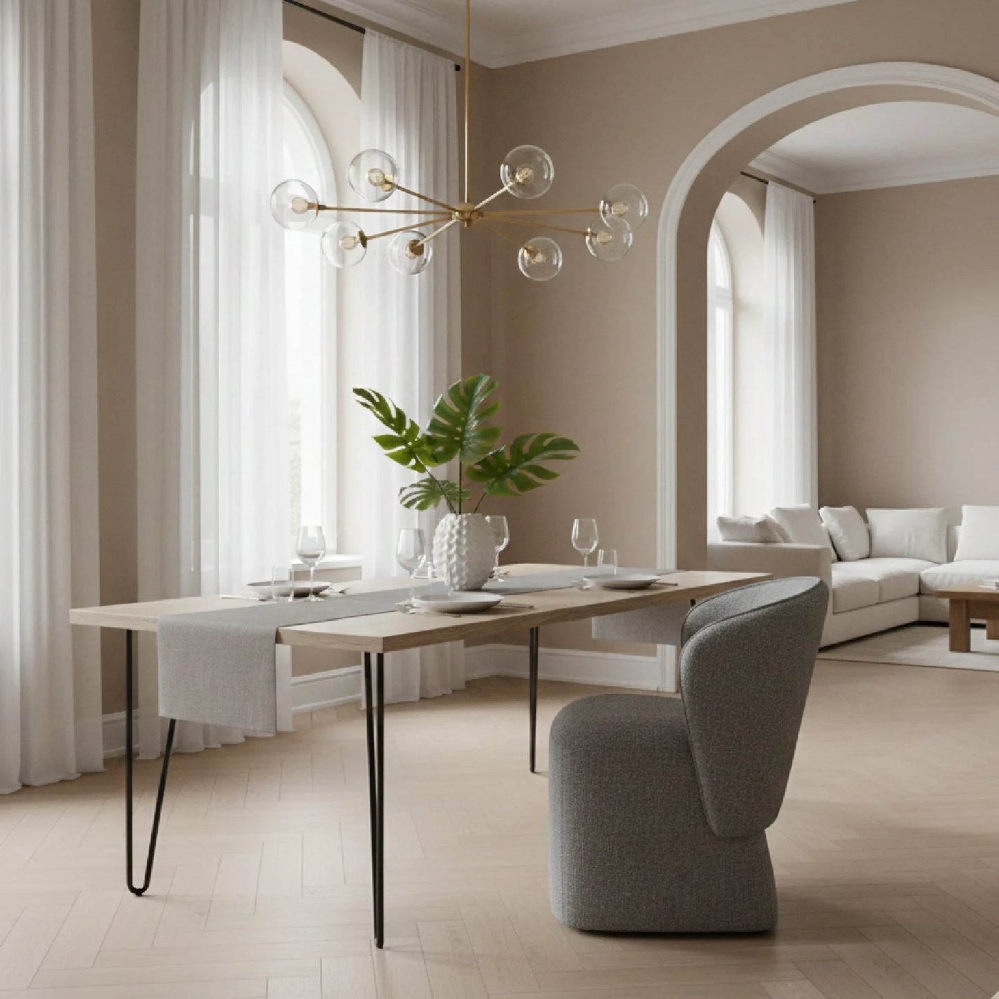 Fabric Swivel Dining Chair | OROA Modern Souza