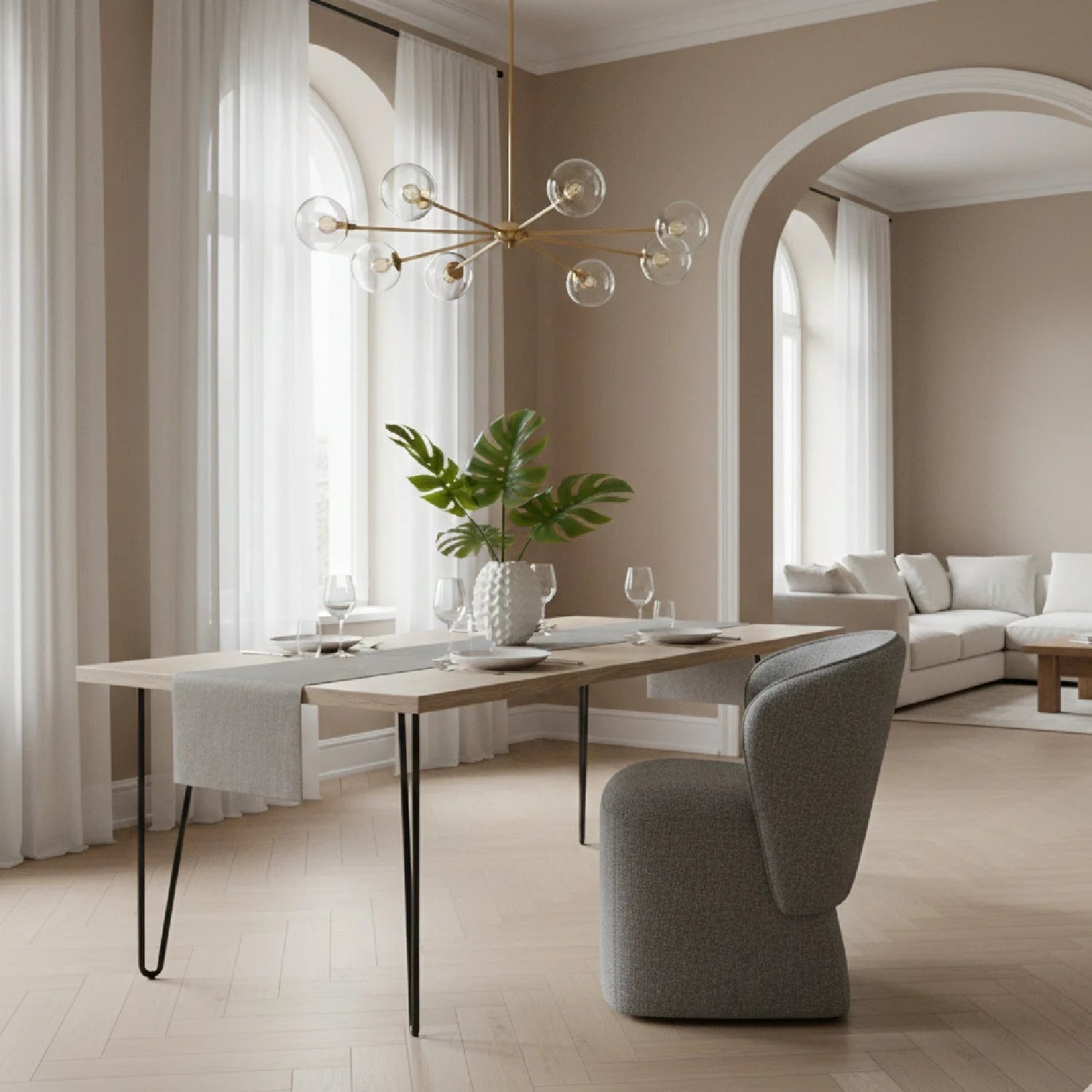 Fabric Swivel Dining Chair | OROA Modern Souza