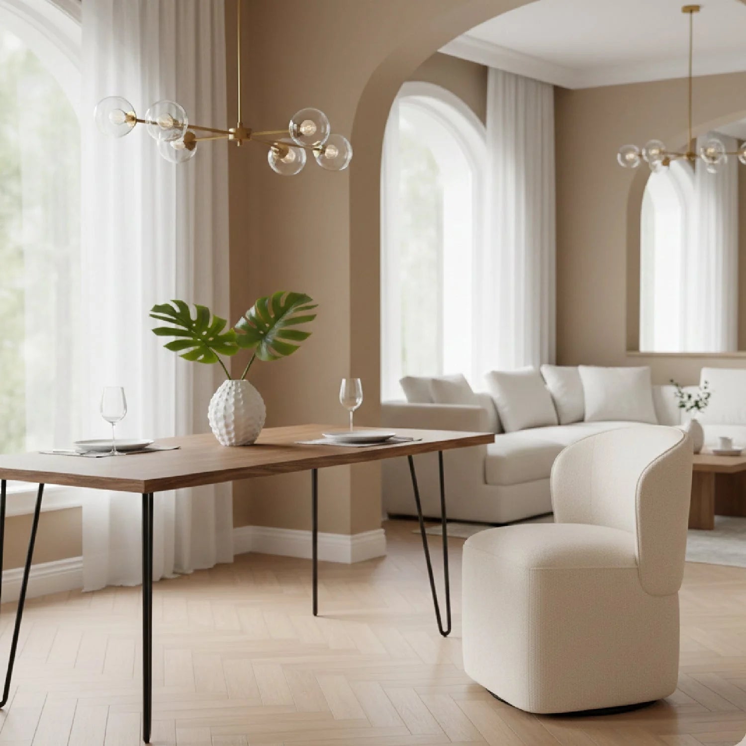 Fabric Swivel Dining Chair | OROA Modern Souza