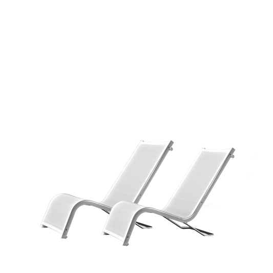 Lazy Outdoor Lounger Set – Minimalist LLDPE White Design by Serralunga