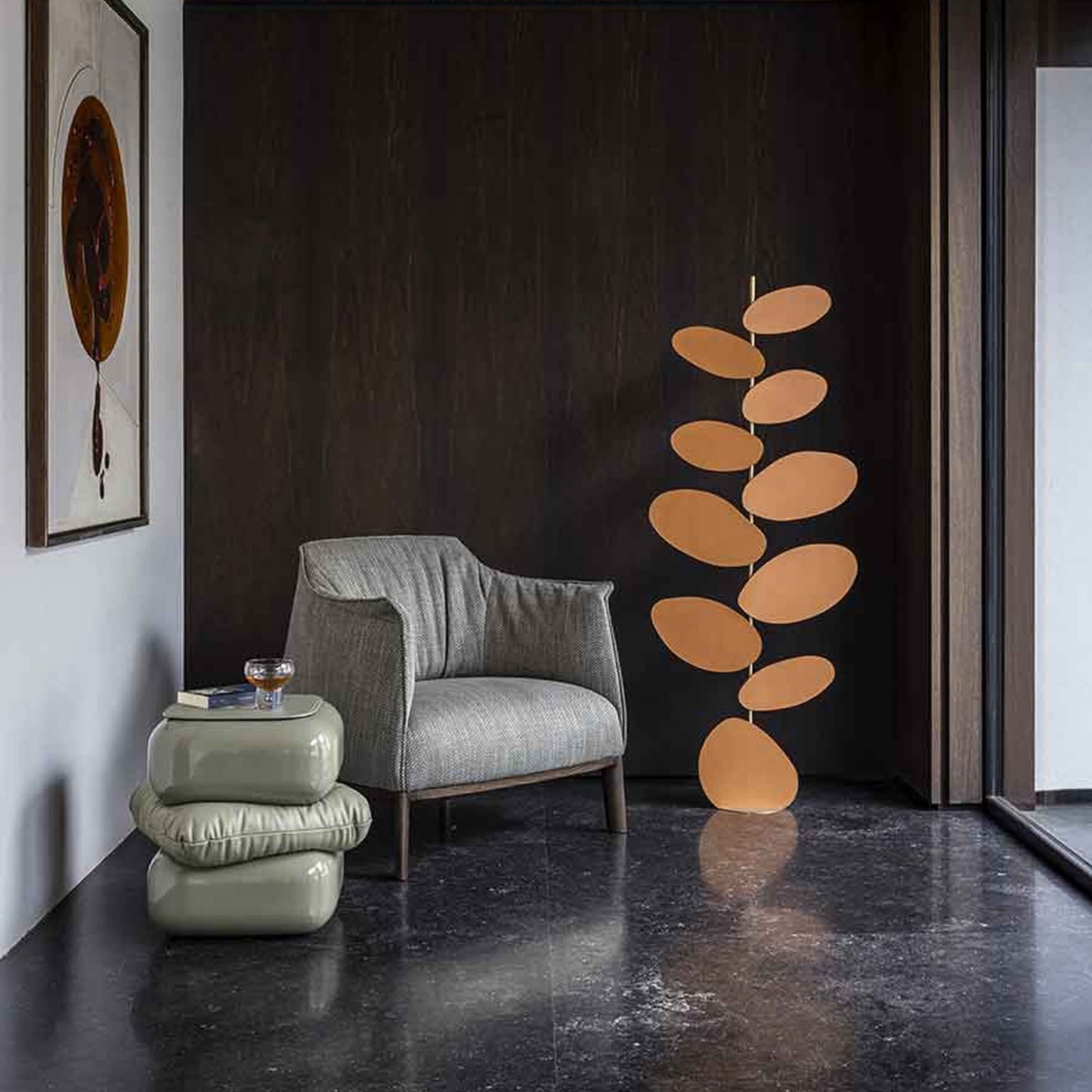 Luxury ARCHIBALD Leather Armchair Modern Italian Style for Villa