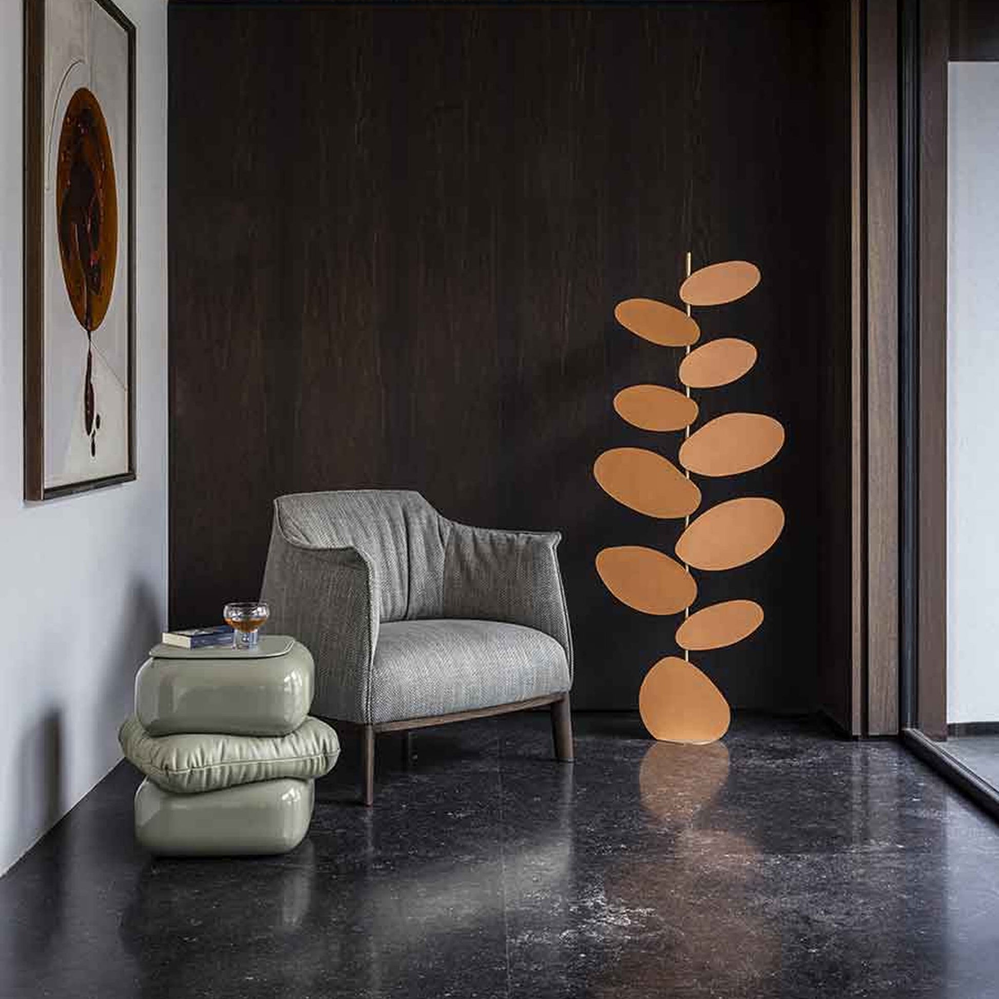 Luxury ARCHIBALD Leather Armchair Modern Italian Style for Villa