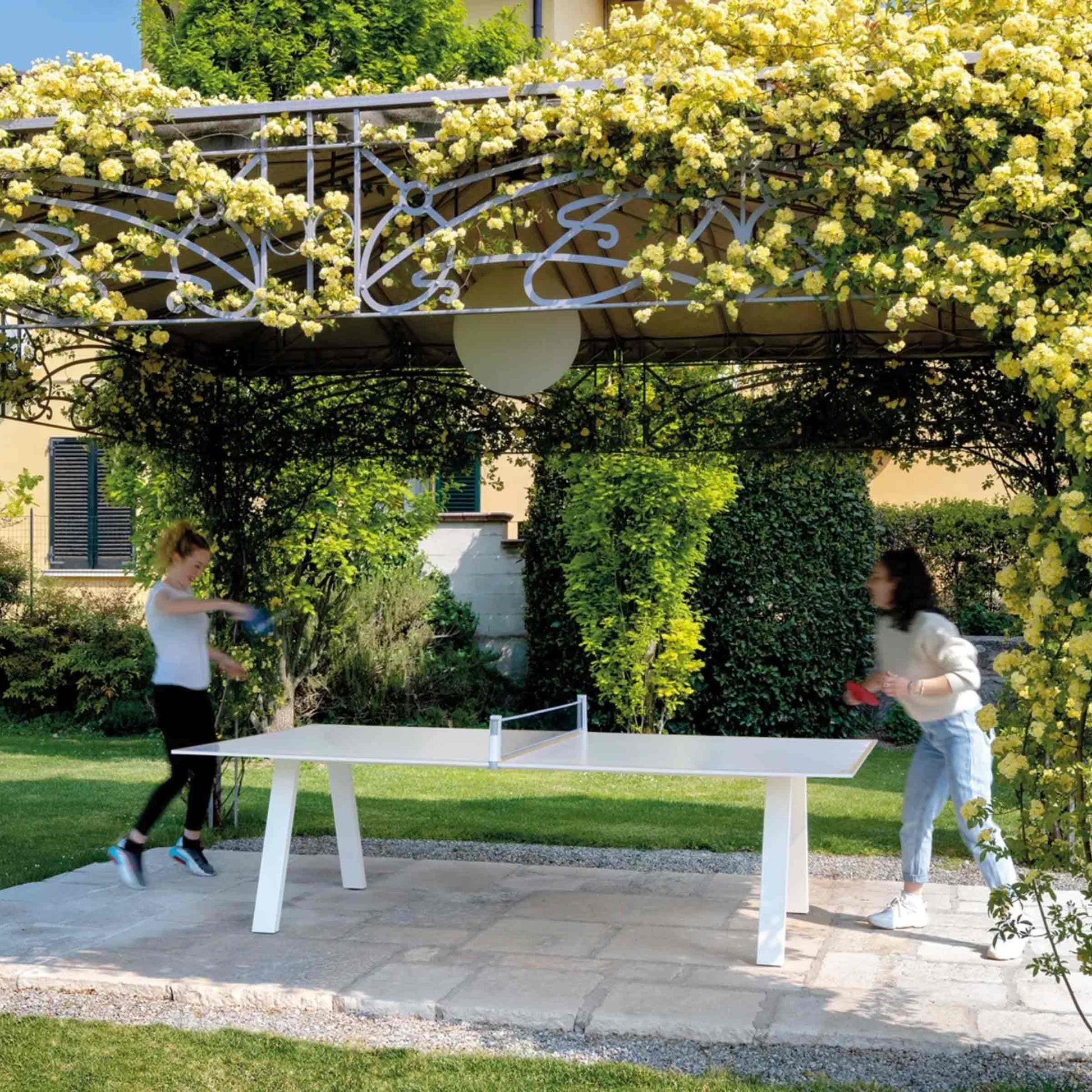 Italian Designer Outdoor Table Tennis – Weather-Resistant Metal Architectural Piece