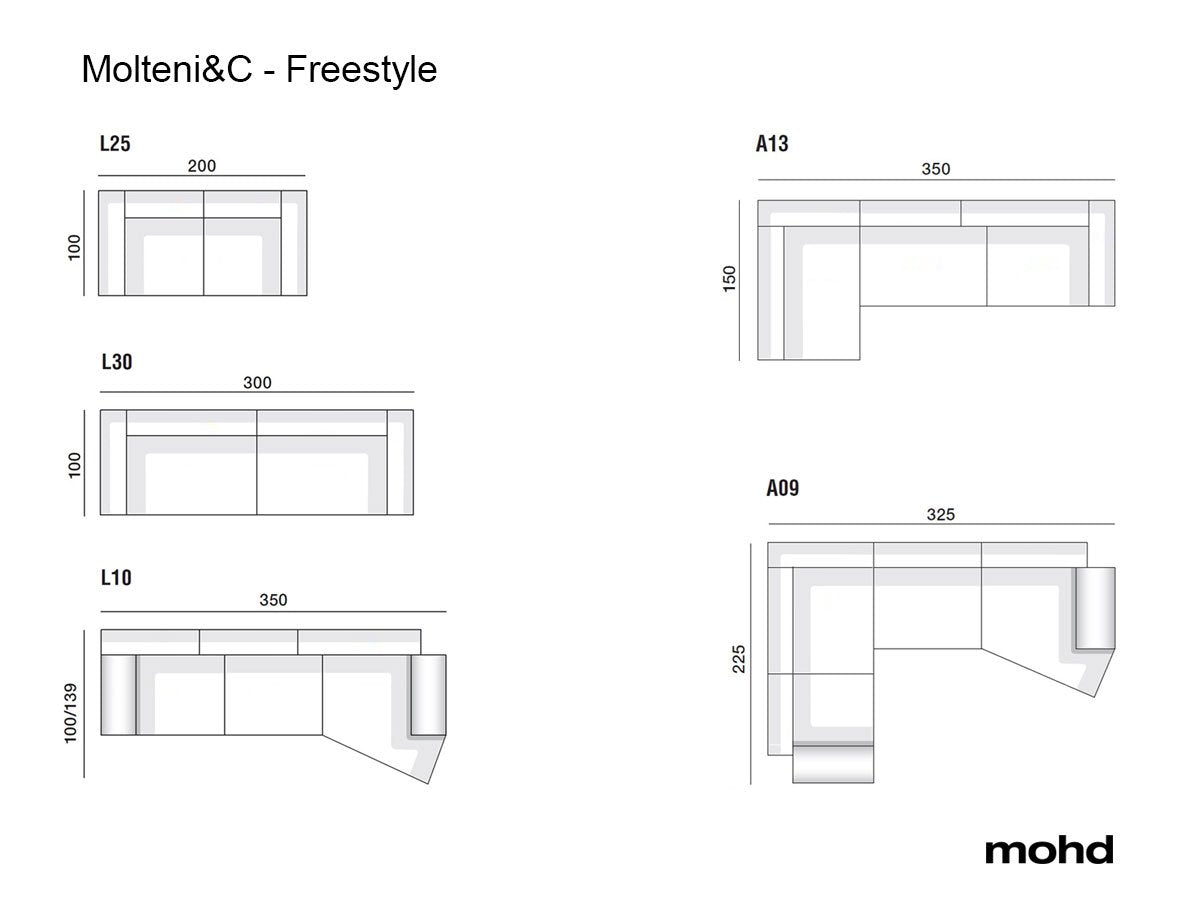 Luxury Freestyle Modular Sofa Modern Italian Style for Villa