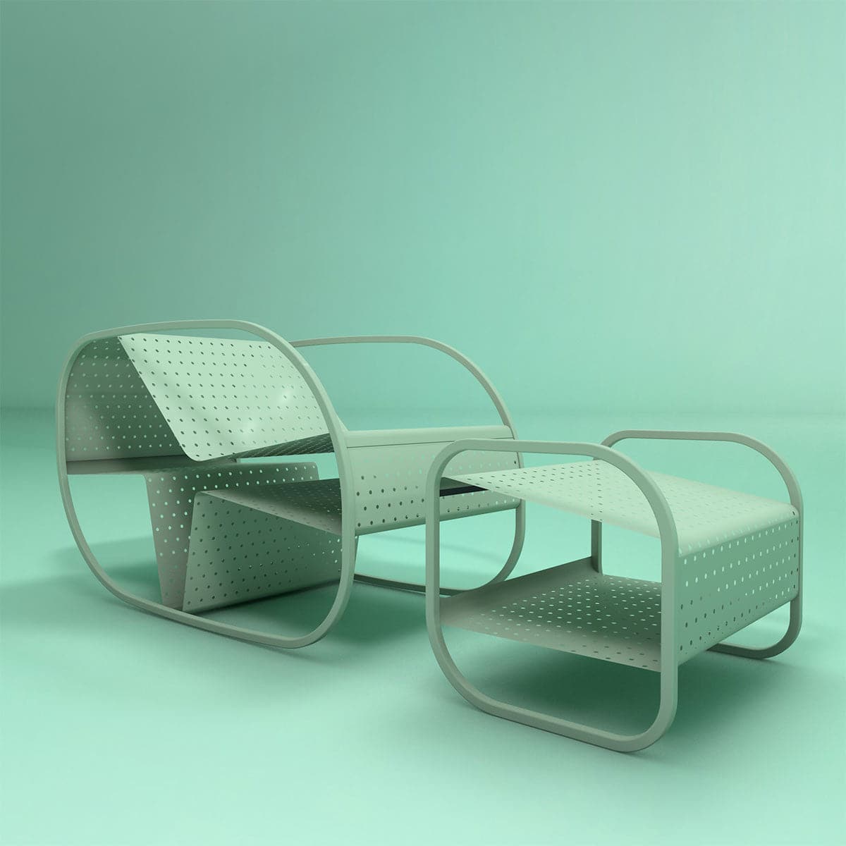 Luxury FLIP Outdoor Metal Side Table Modern Italian Style for Villa