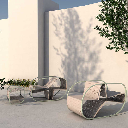 Luxury FLIP Outdoor Metal Armchair Modern Italian Style for Villa