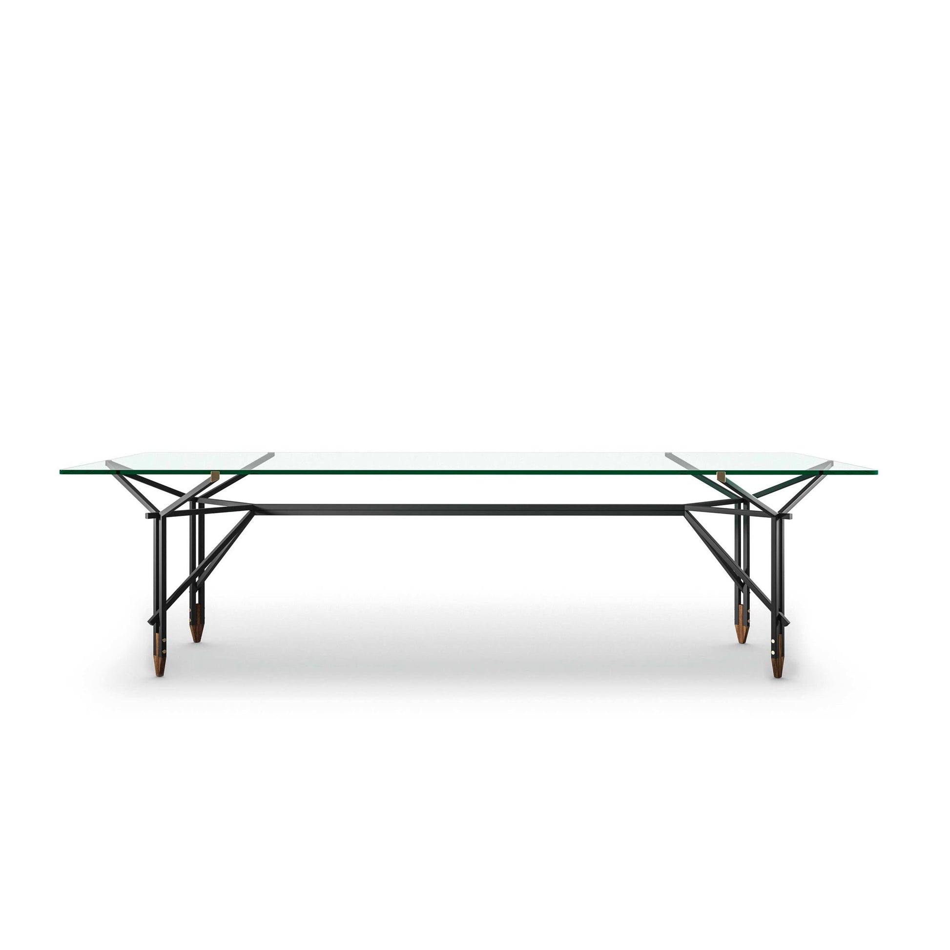 Dining Table – Y-Shaped Tubular Frame – Tempered Glass – Statement Piece | 815