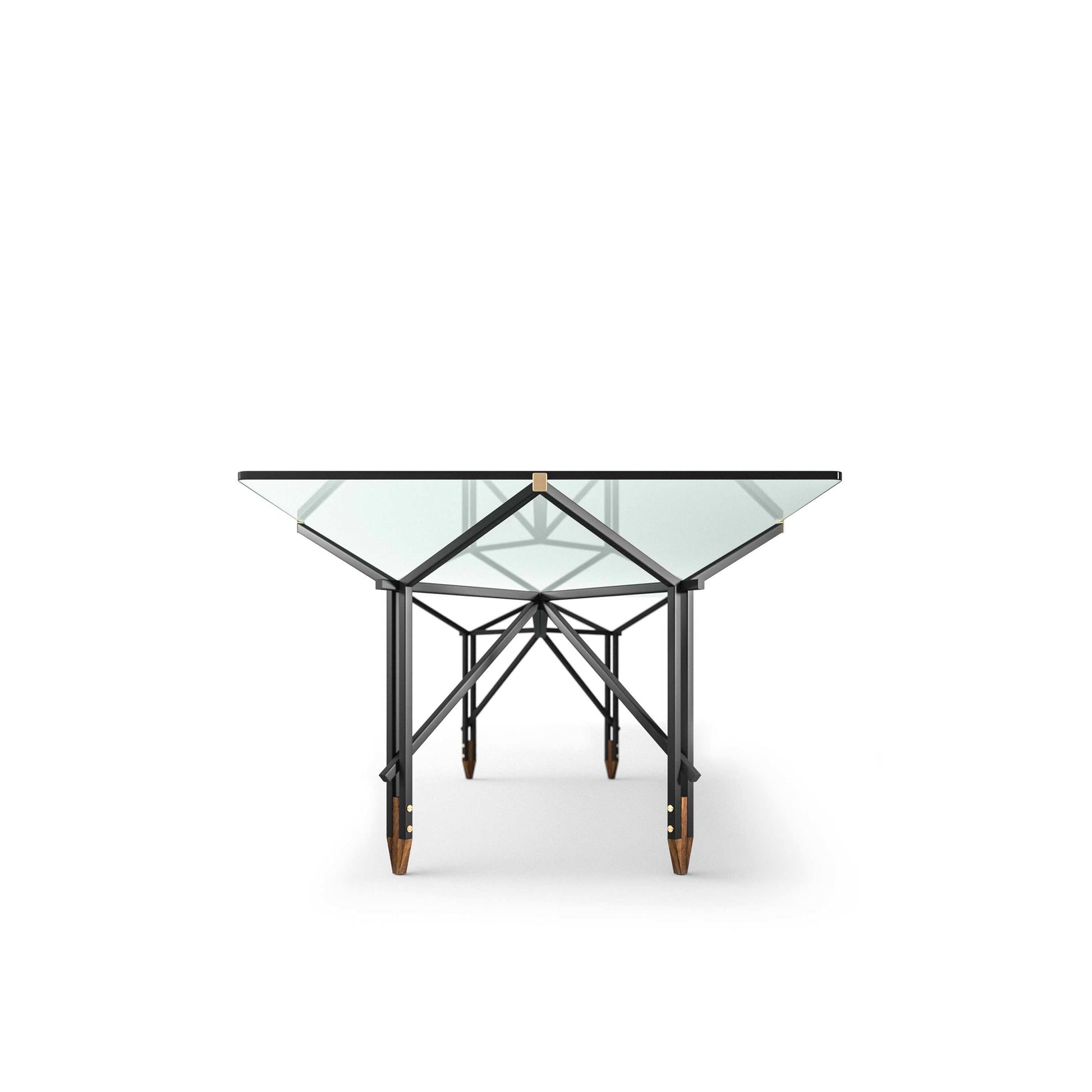 Dining Table – Y-Shaped Tubular Frame – Tempered Glass – Statement Piece | 815
