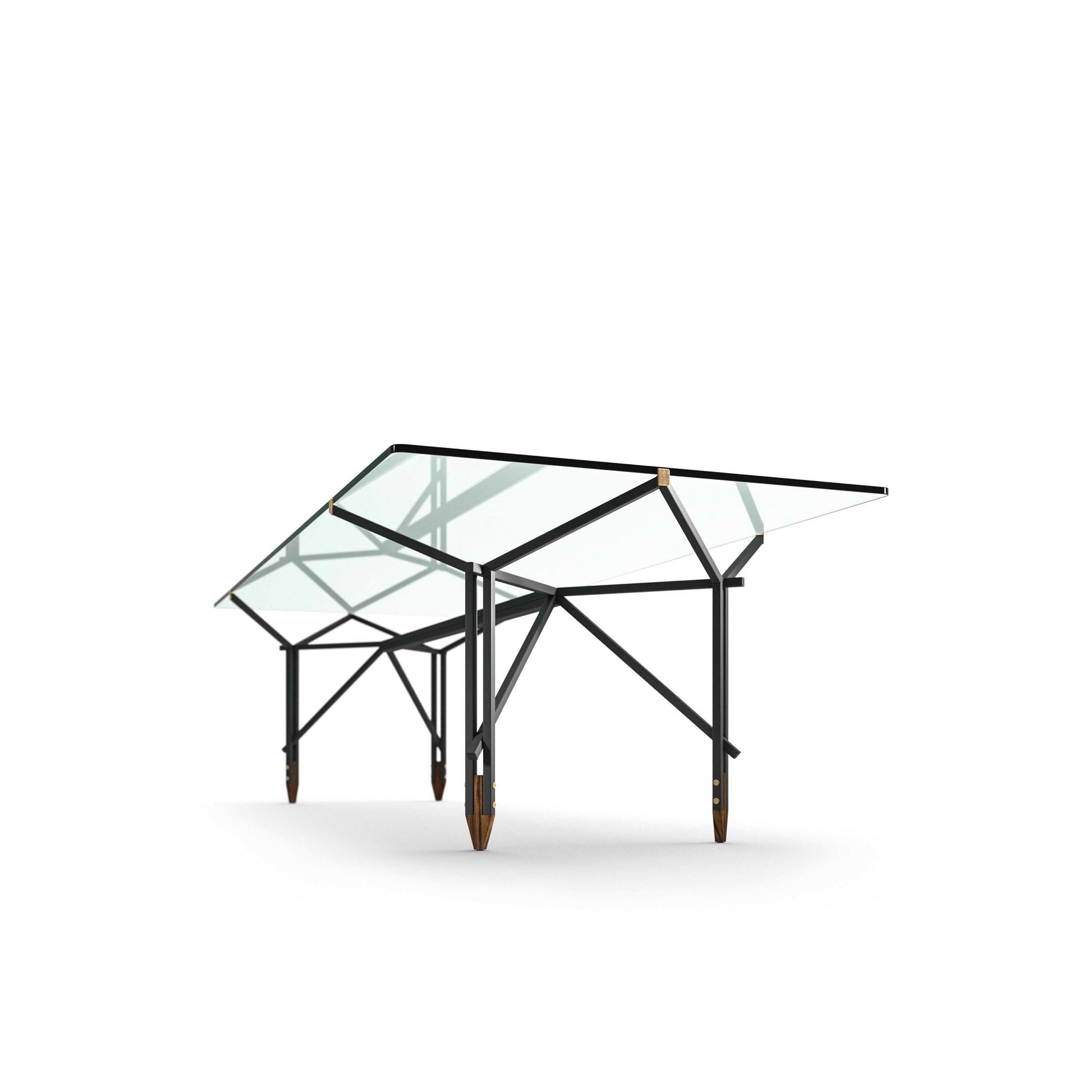 Dining Table – Y-Shaped Tubular Frame – Tempered Glass – Statement Piece | 815