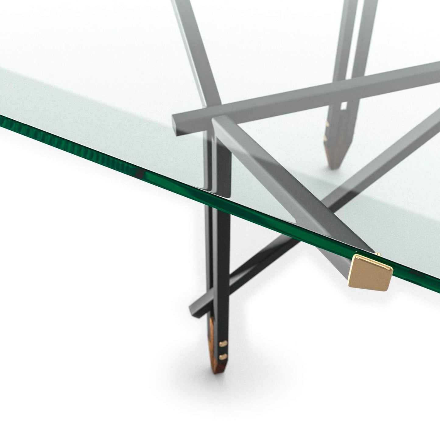 Dining Table – Y-Shaped Tubular Frame – Tempered Glass – Statement Piece | 815