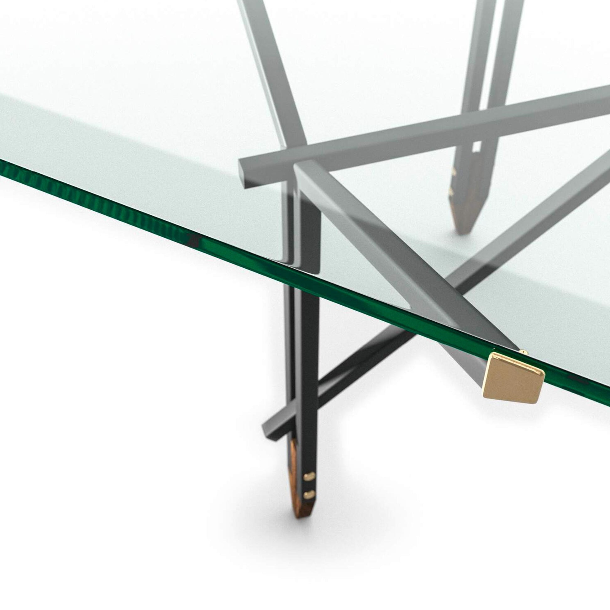 Dining Table – Y-Shaped Tubular Frame – Tempered Glass – Statement Piece | 815