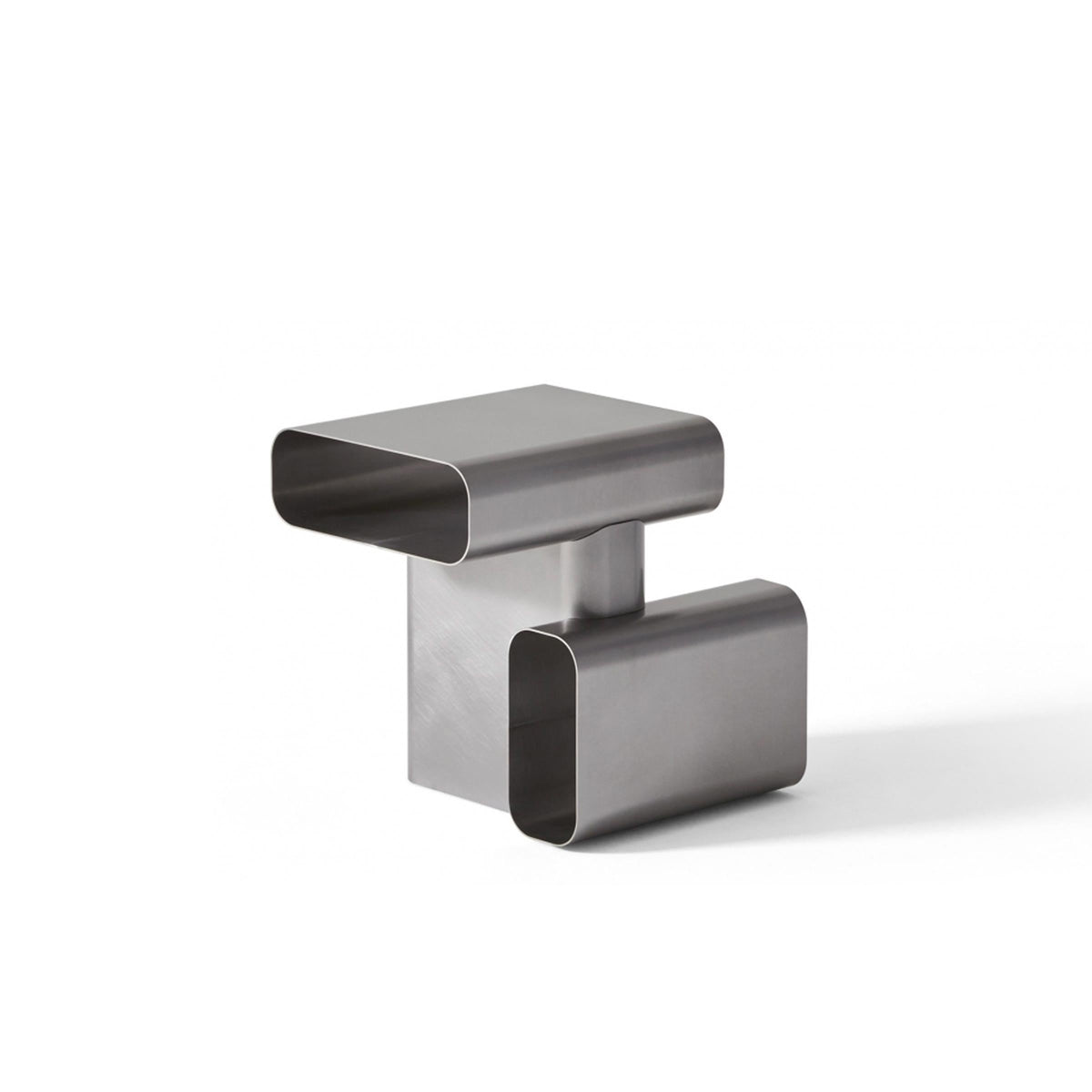 Luxury SOFT CORNERS Steel Side Table Modern Italian Style for Villa