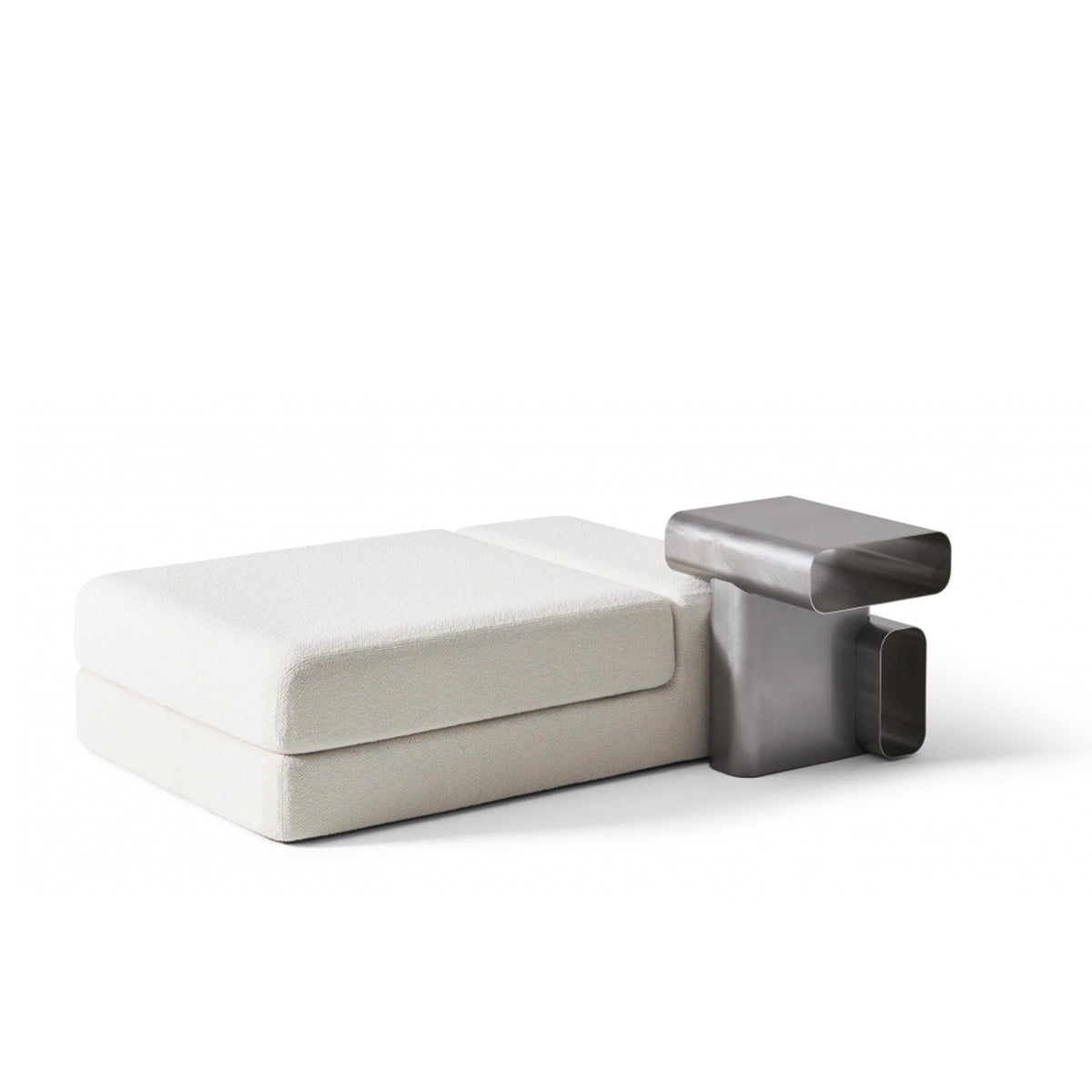 Luxury SOFT CORNERS Steel Side Table Modern Italian Style for Villa