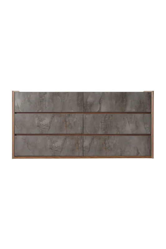 Gray Stucco 6-Drawer Dresser | OROA Modern Rado
