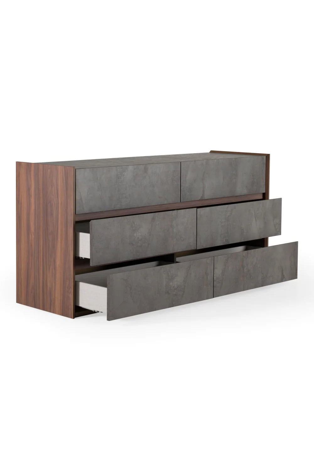 Gray Stucco 6-Drawer Dresser | OROA Modern Rado
