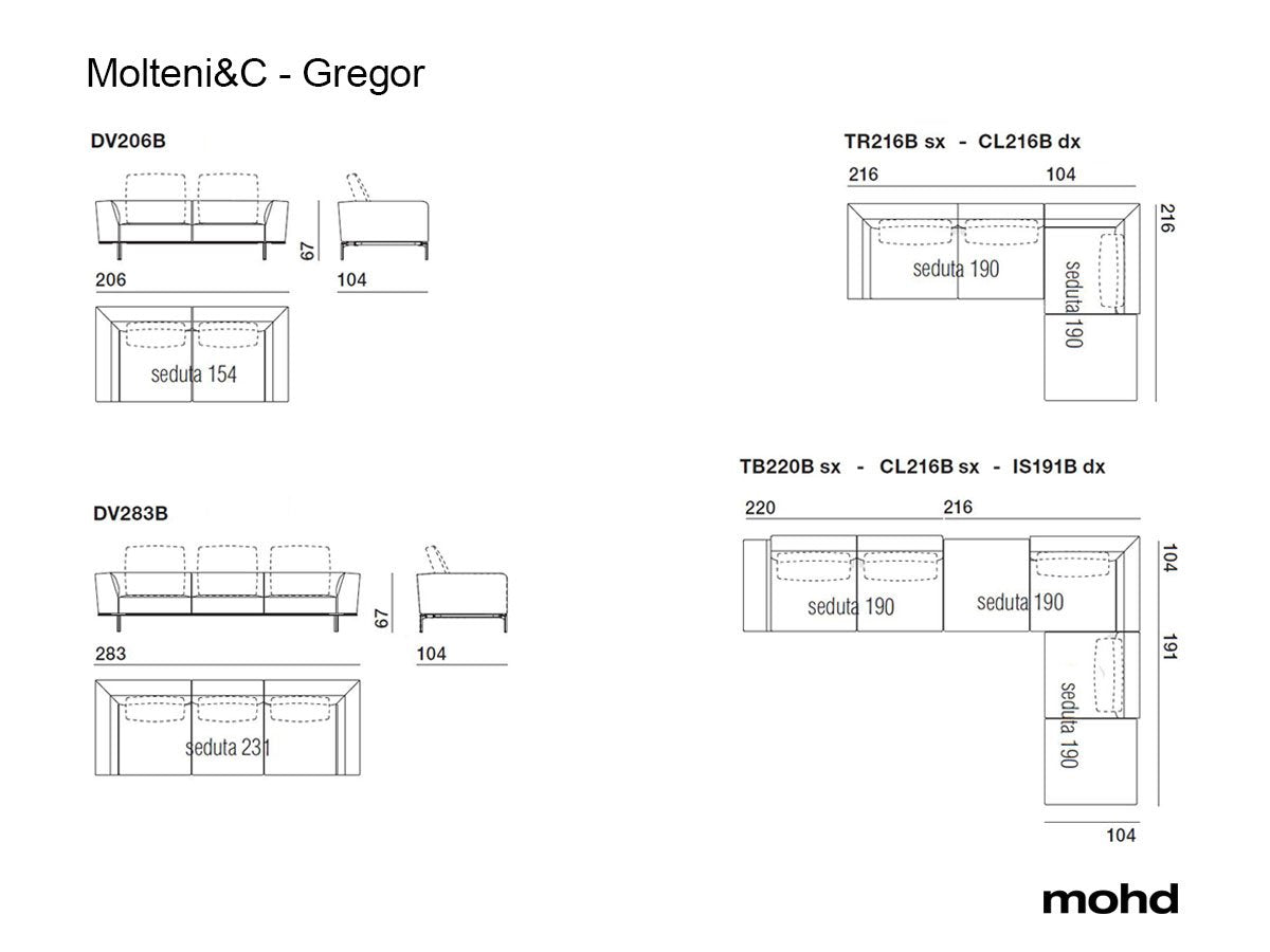 Luxury Gregor Modular Sofa Modern Italian Style for Villa