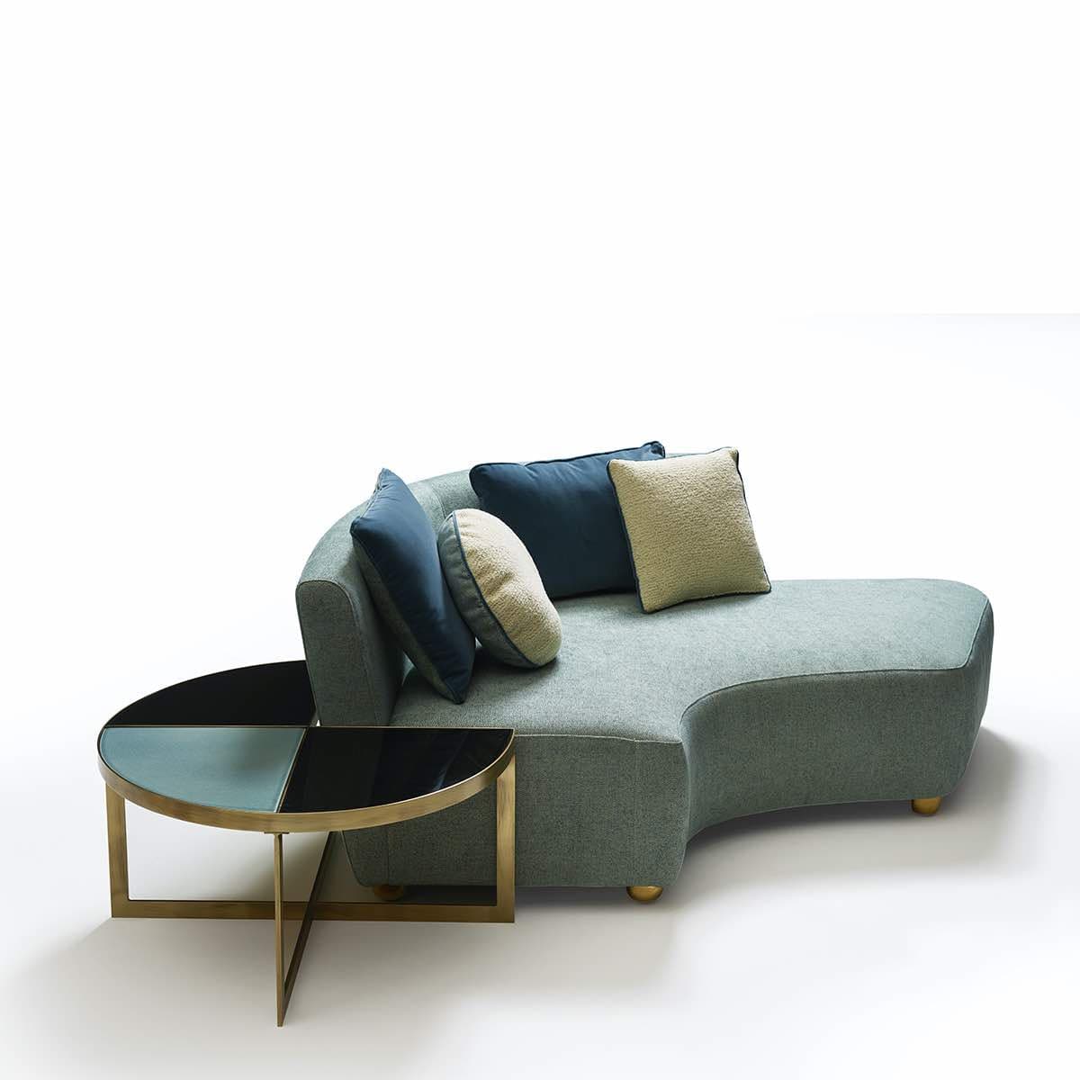 Marioni Baia Left Sectional Sofa – Glazed Ceramic Leg Statement Piece