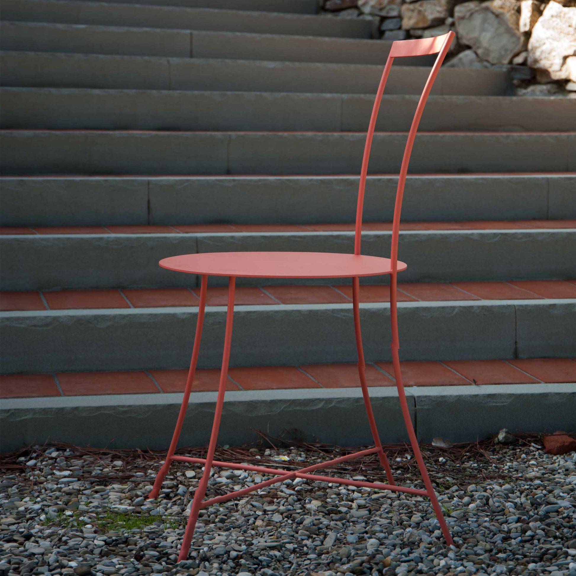 IRMA Stackable Steel Chair by Mario Scairato – Italian Designer Outdoor Seating