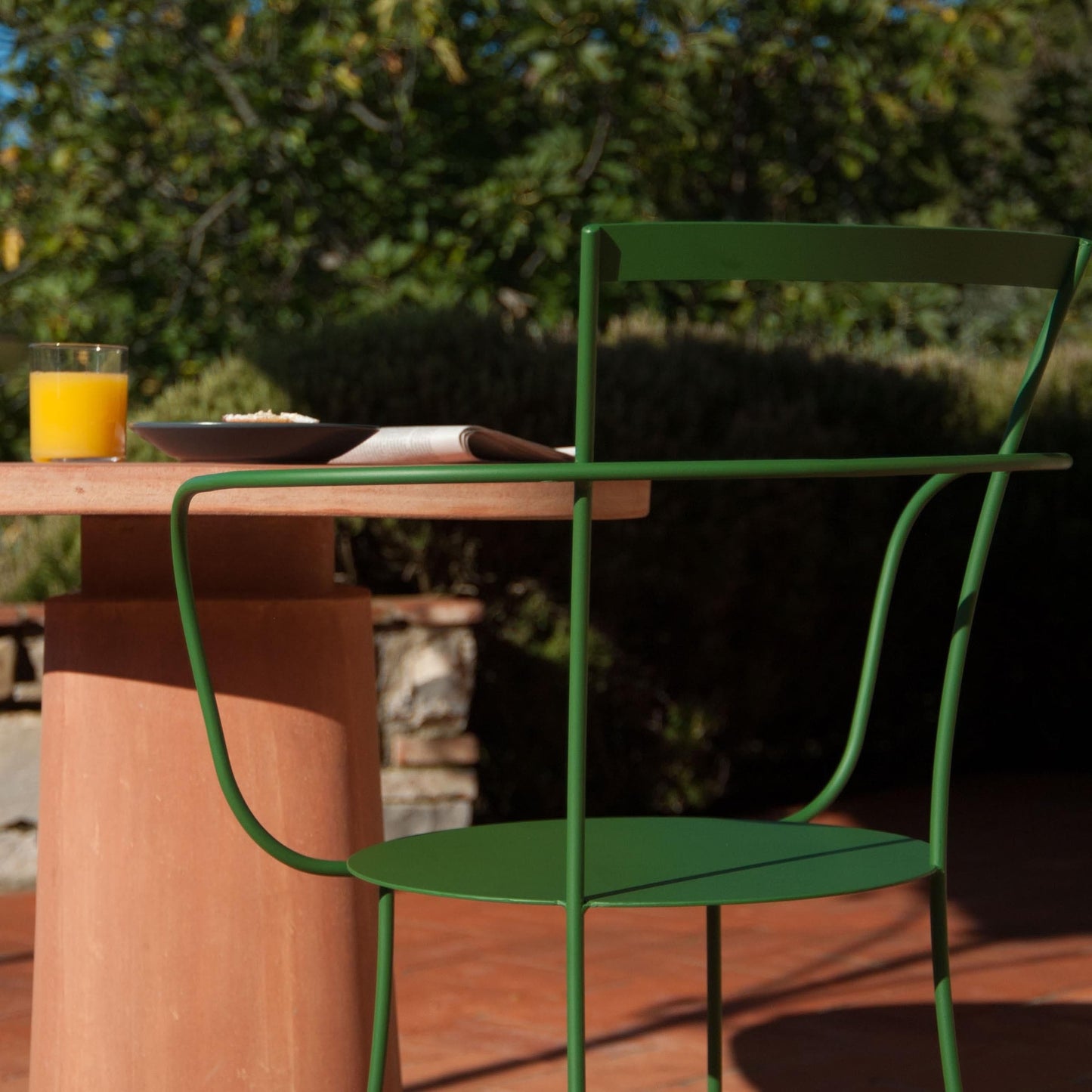 IRMA Stackable Steel Chair by Mario Scairato – Italian Designer Outdoor Seating