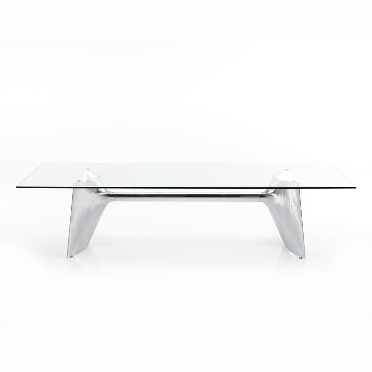 Fratino Dining Table – Architectural Aluminium and Tempered Glass Statement Piece
