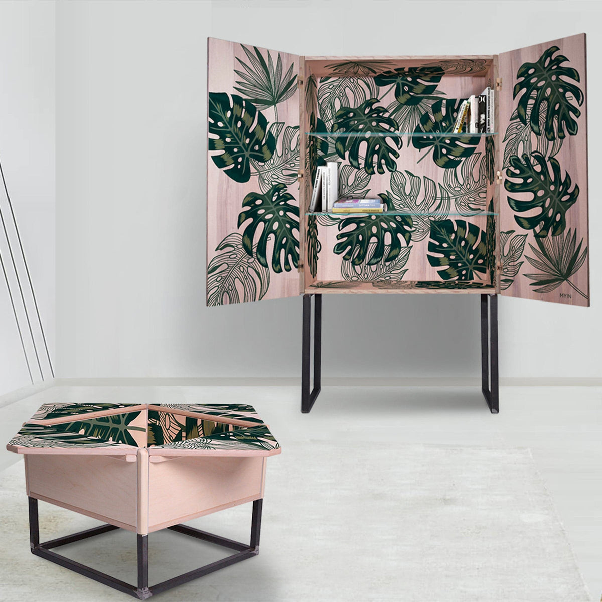 Luxury PETALO MAXI Wood Coffee Table Modern Italian Style for Villa