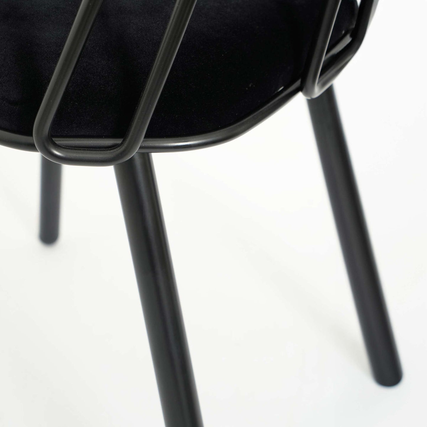Certosina Pipe Dining Chair – Sinuous Metal Frame, Fabric Upholstery