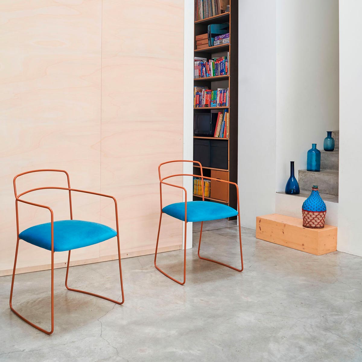 LapiegaWD Seidecimi Dining Chair – Sculptural Metal & Fabric Italian Statement Piece