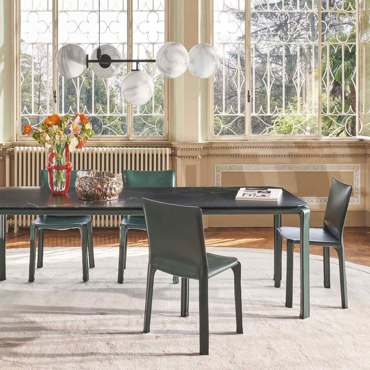 Luxury CAB 412 Leather Dining Chair Modern Italian Style for Villa