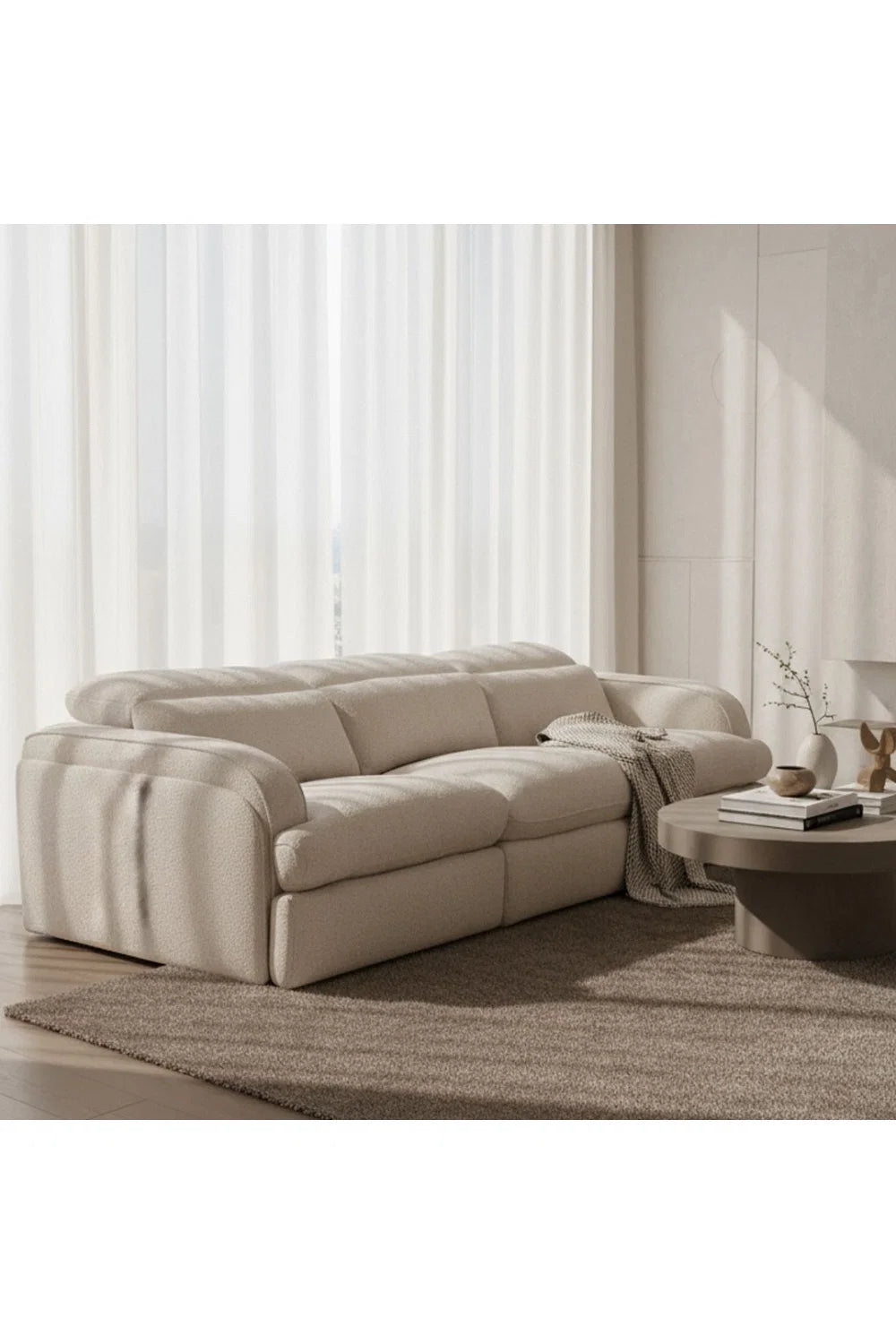 Luxury 3-Piece Sectional Recliner Sofa Modern Italian Style for Villa