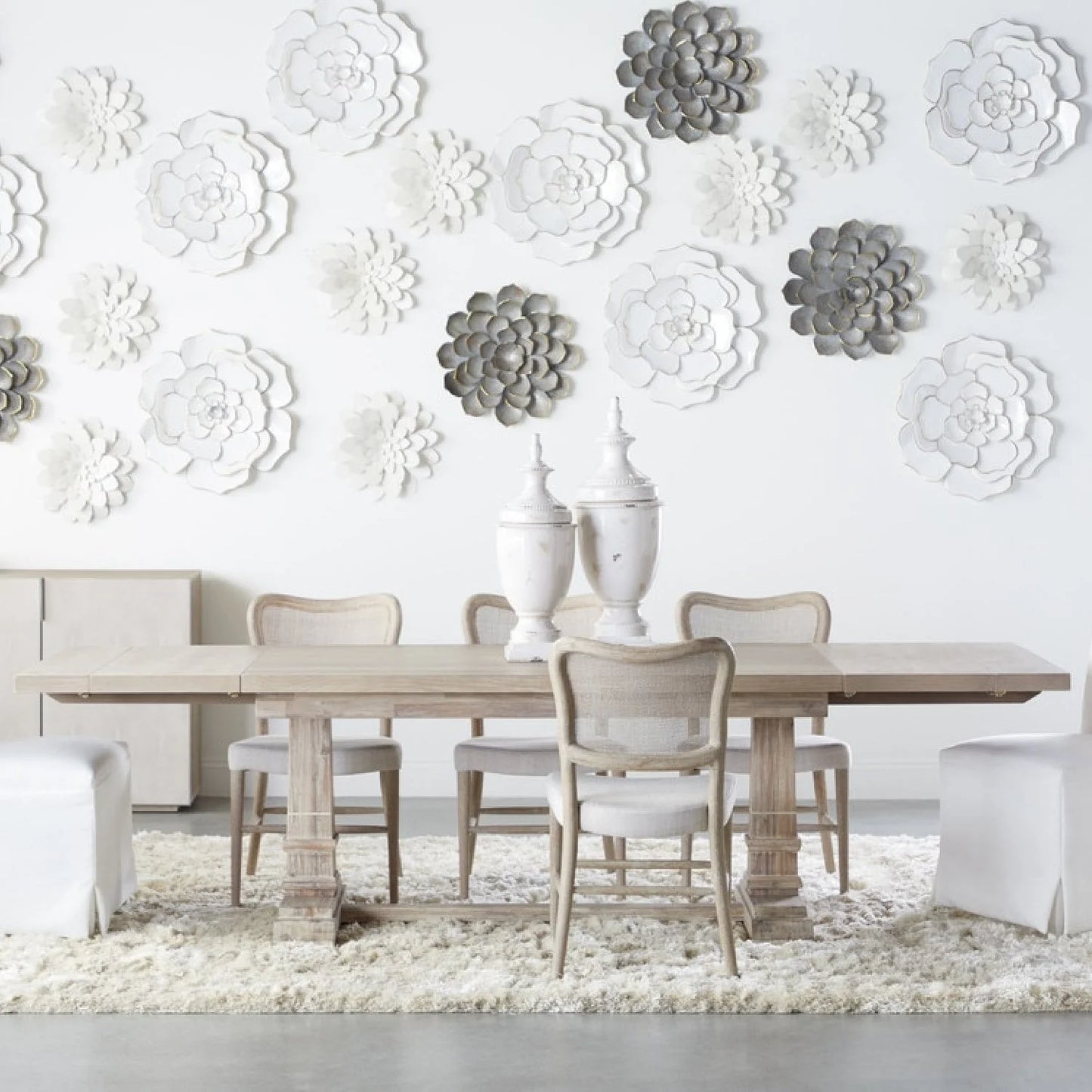 Luxury Acacia Extendable Dining Table Modern Italian Style for Villa