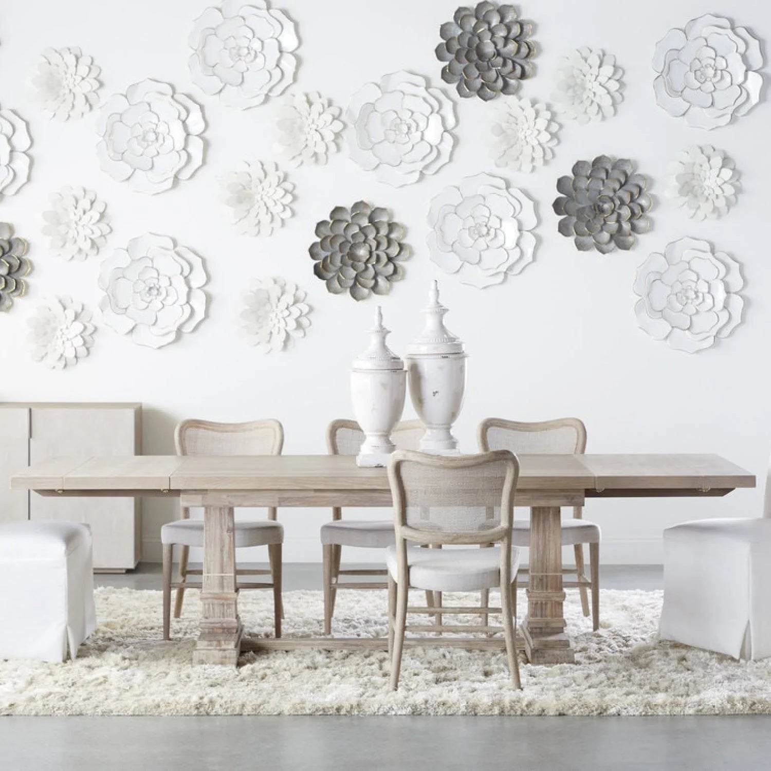 Luxury Acacia Extendable Dining Table Modern Italian Style for Villa