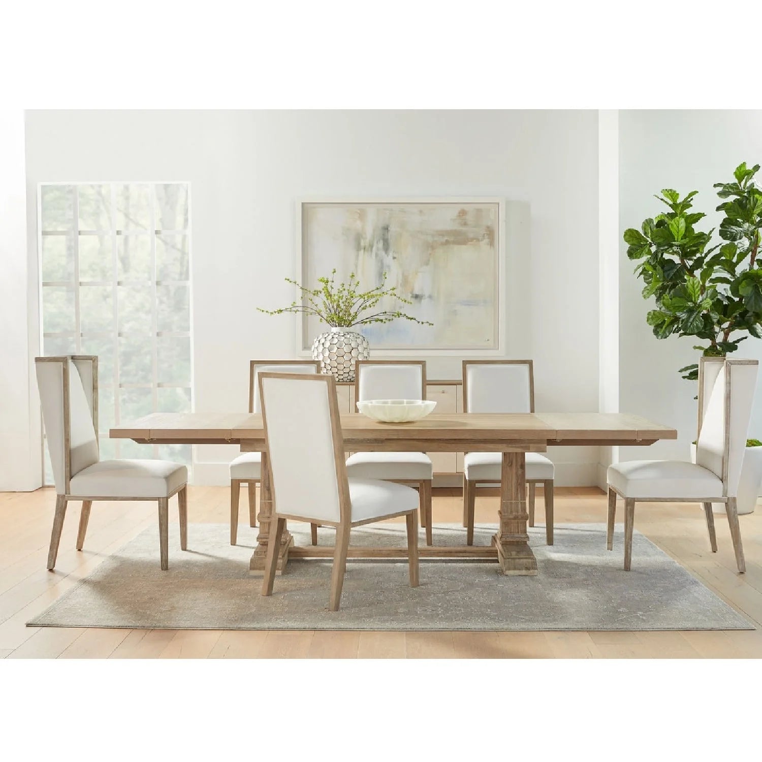 Luxury Acacia Extendable Dining Table Modern Italian Style for Villa