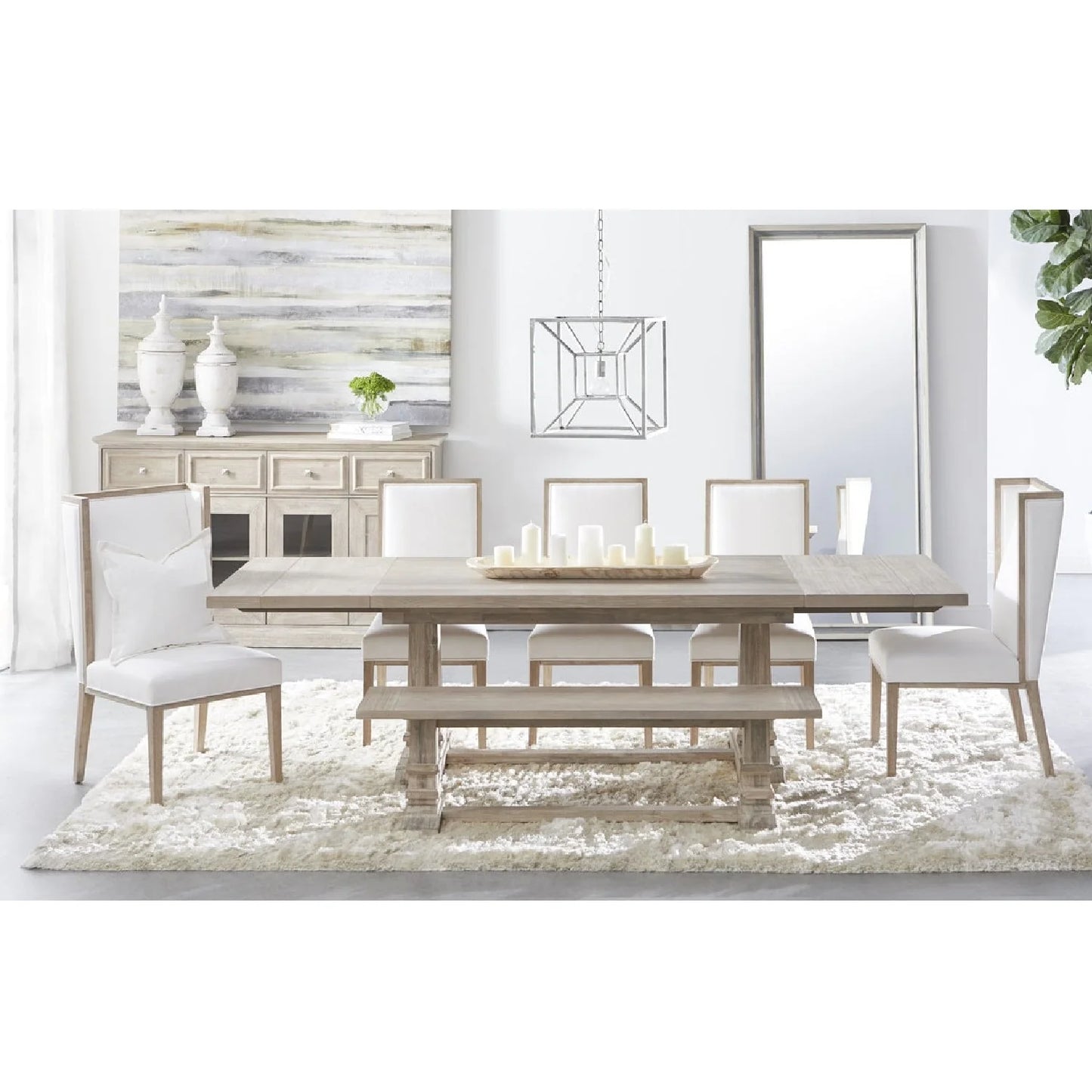 Luxury Acacia Extendable Dining Table Modern Italian Style for Villa