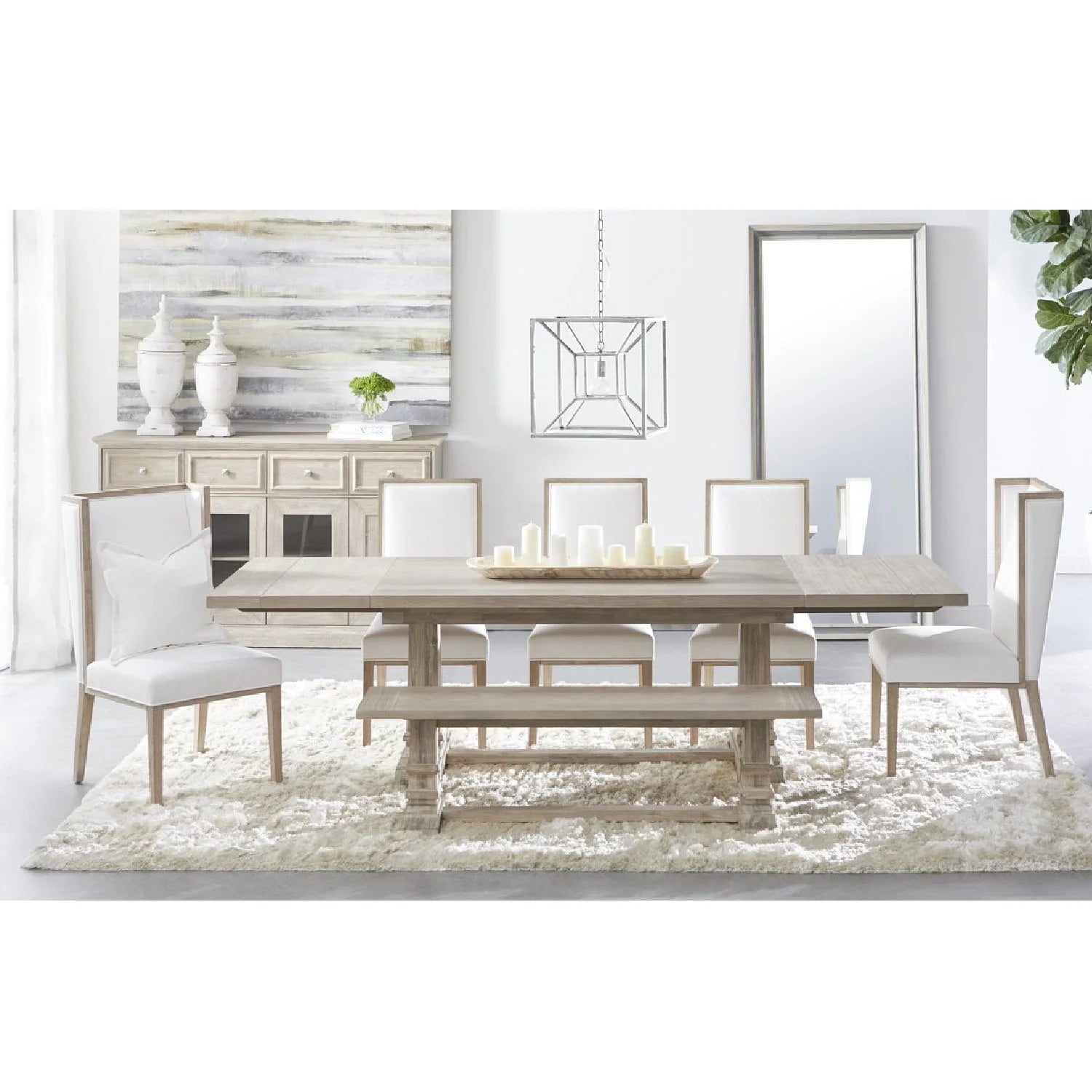 Luxury Acacia Extendable Dining Table Modern Italian Style for Villa
