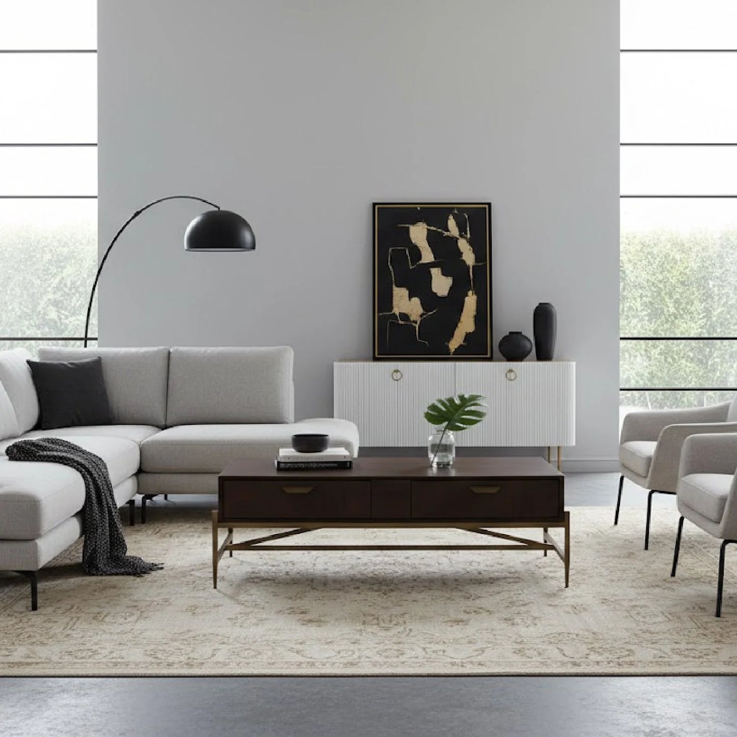 Luxury Acacia Wood Coffee Table Modern Italian Style for Villa