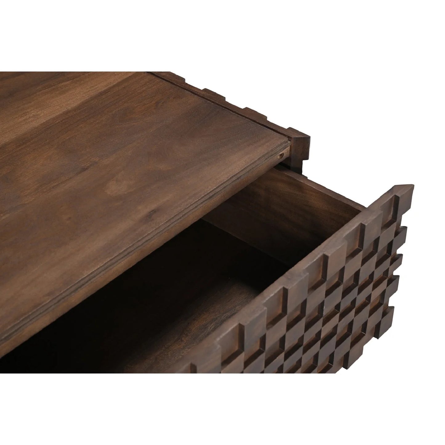 Luxury Acacia Wood Storage Coffee Table Modern Italian Style for Villa