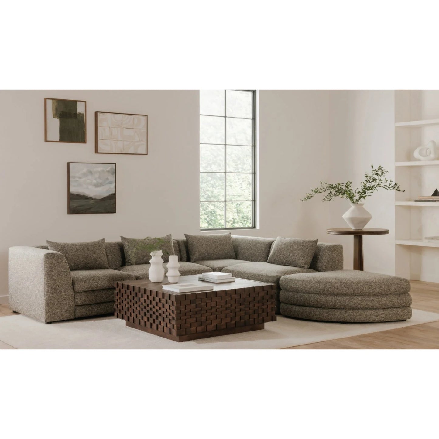 Luxury Acacia Wood Storage Coffee Table Modern Italian Style for Villa