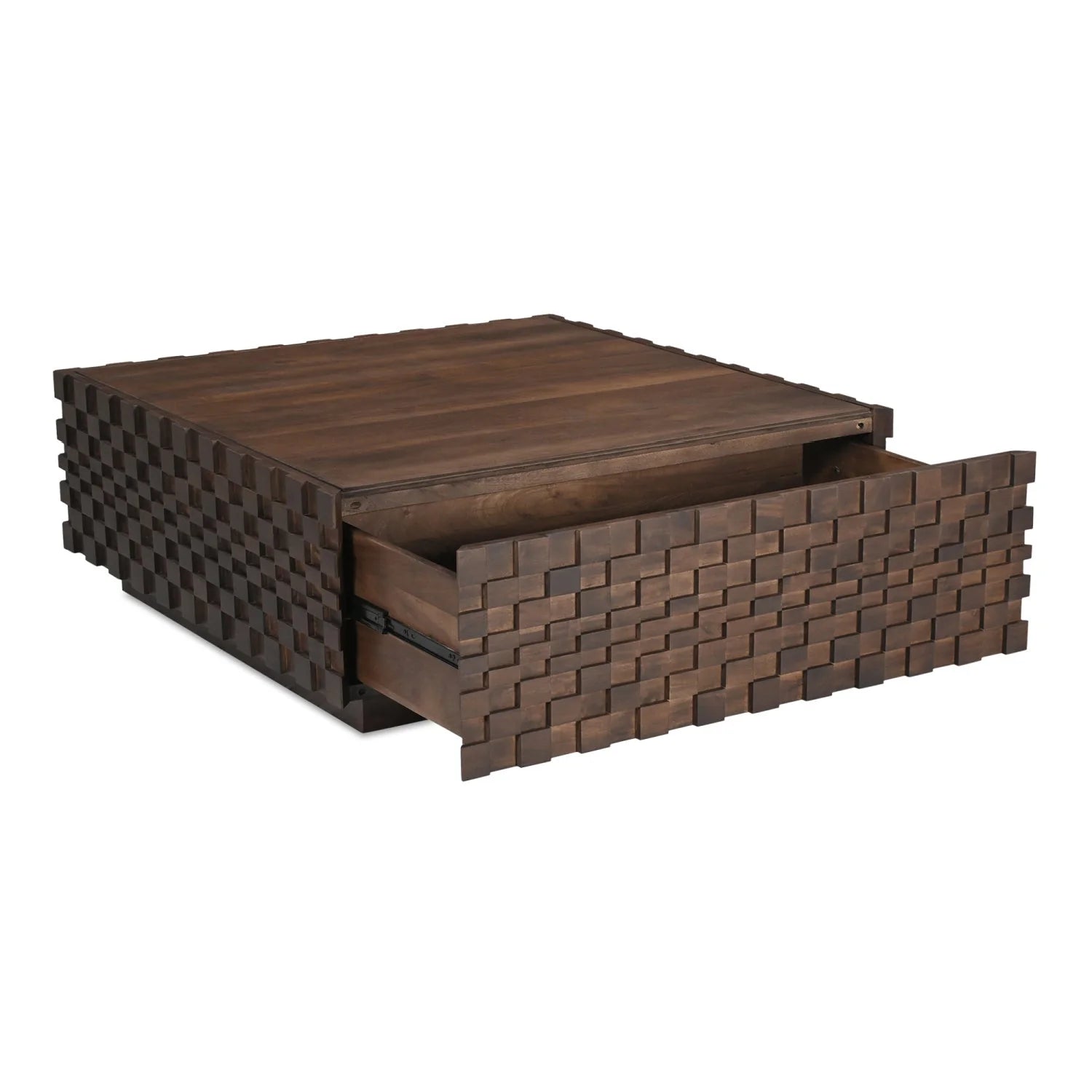 Luxury Acacia Wood Storage Coffee Table Modern Italian Style for Villa