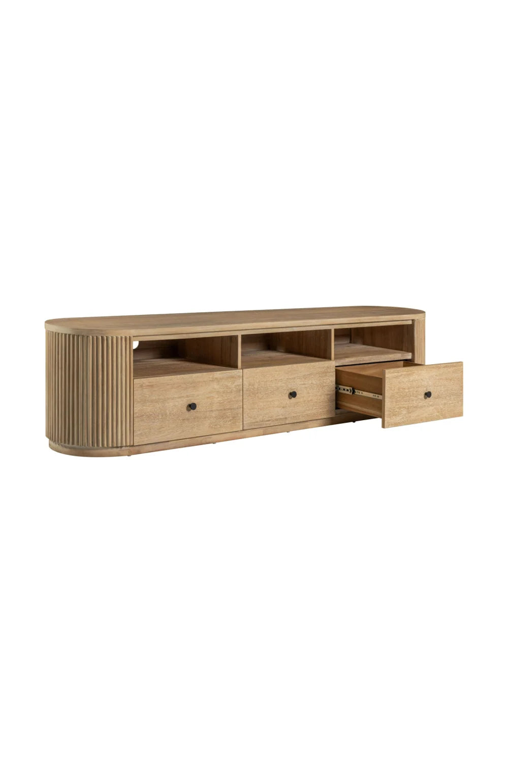 Luxury Acacia Wood TV Stand Modern Italian Style for Villa