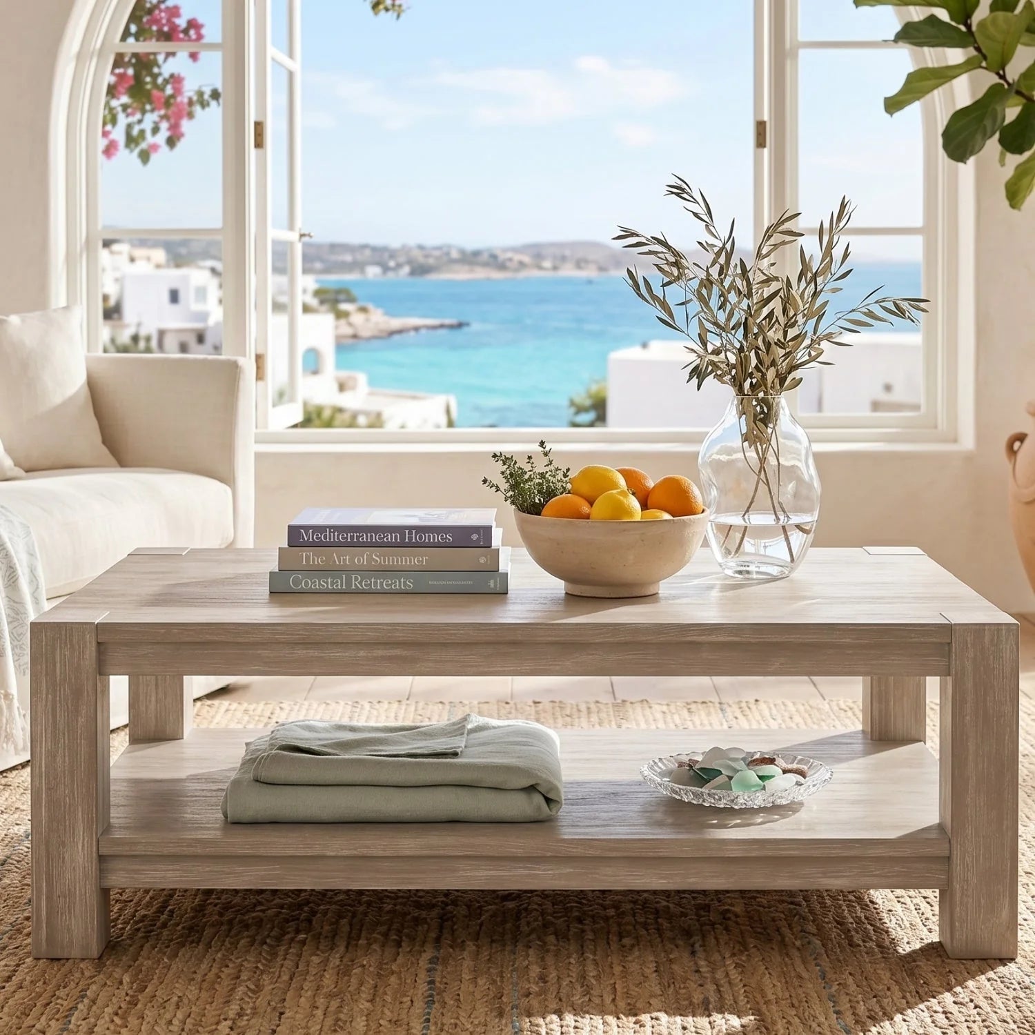 Luxury Adler Acacia Wooden Coffee Table Modern Italian Style for Villa