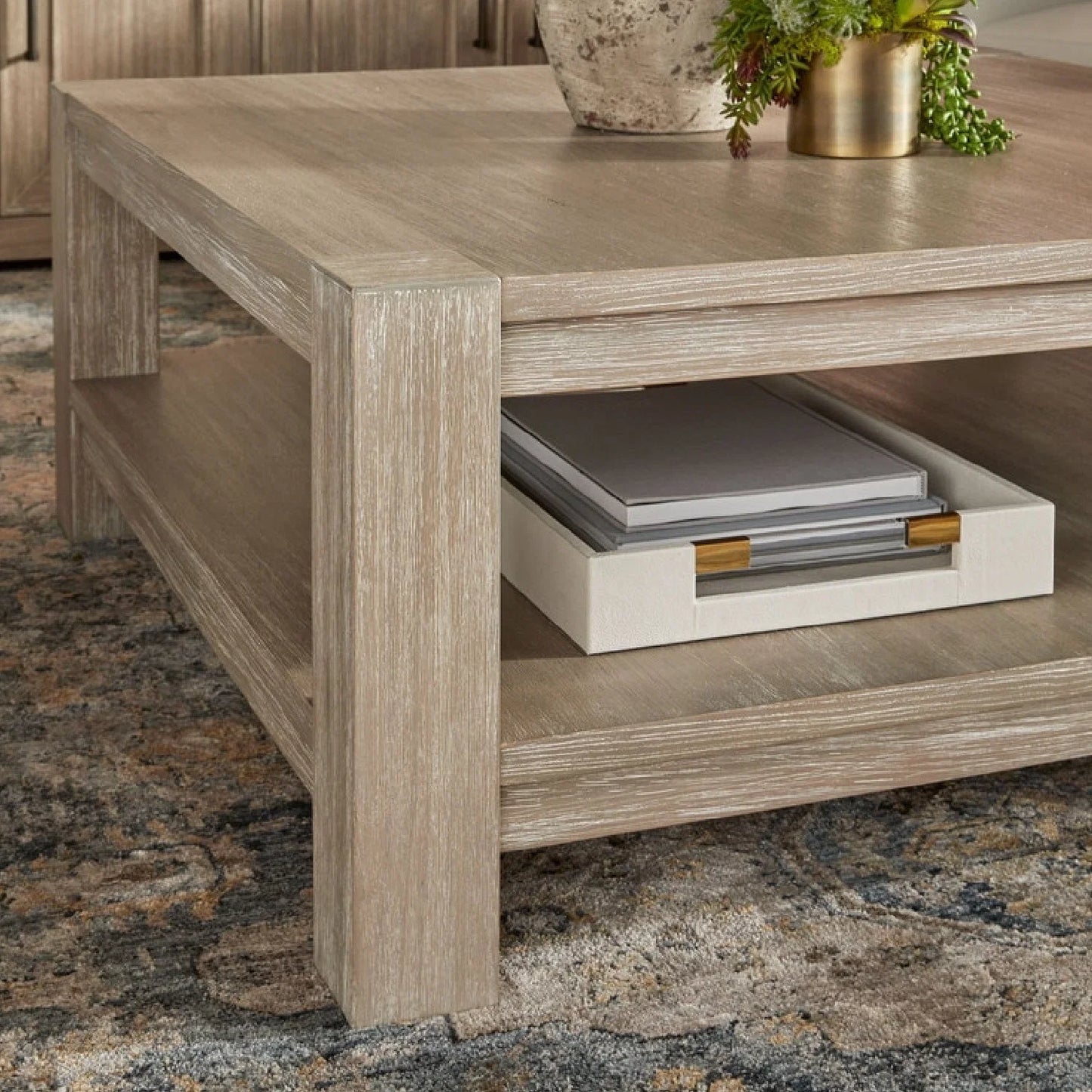 Luxury Adler Acacia Wooden Coffee Table Modern Italian Style for Villa