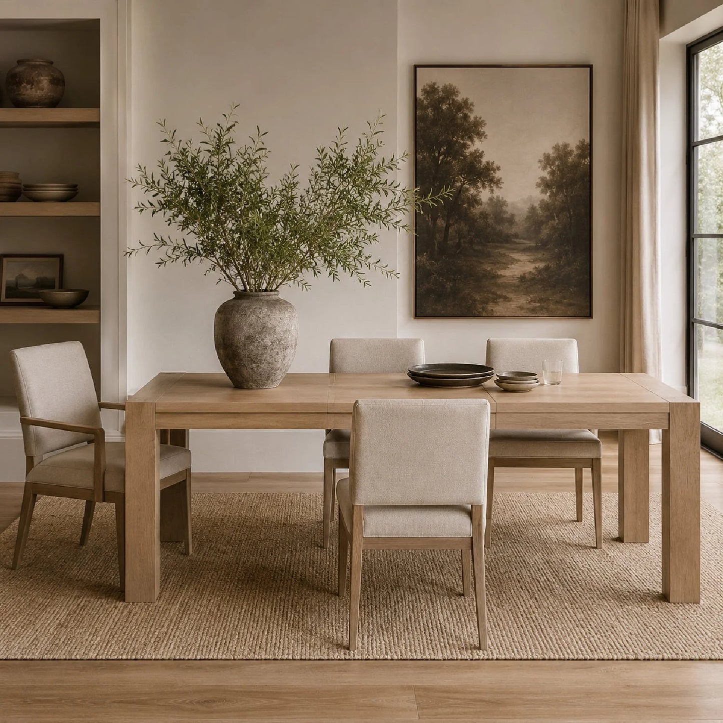 Luxury Adler Oak Extendable Dining Table Modern Italian Style for Villa