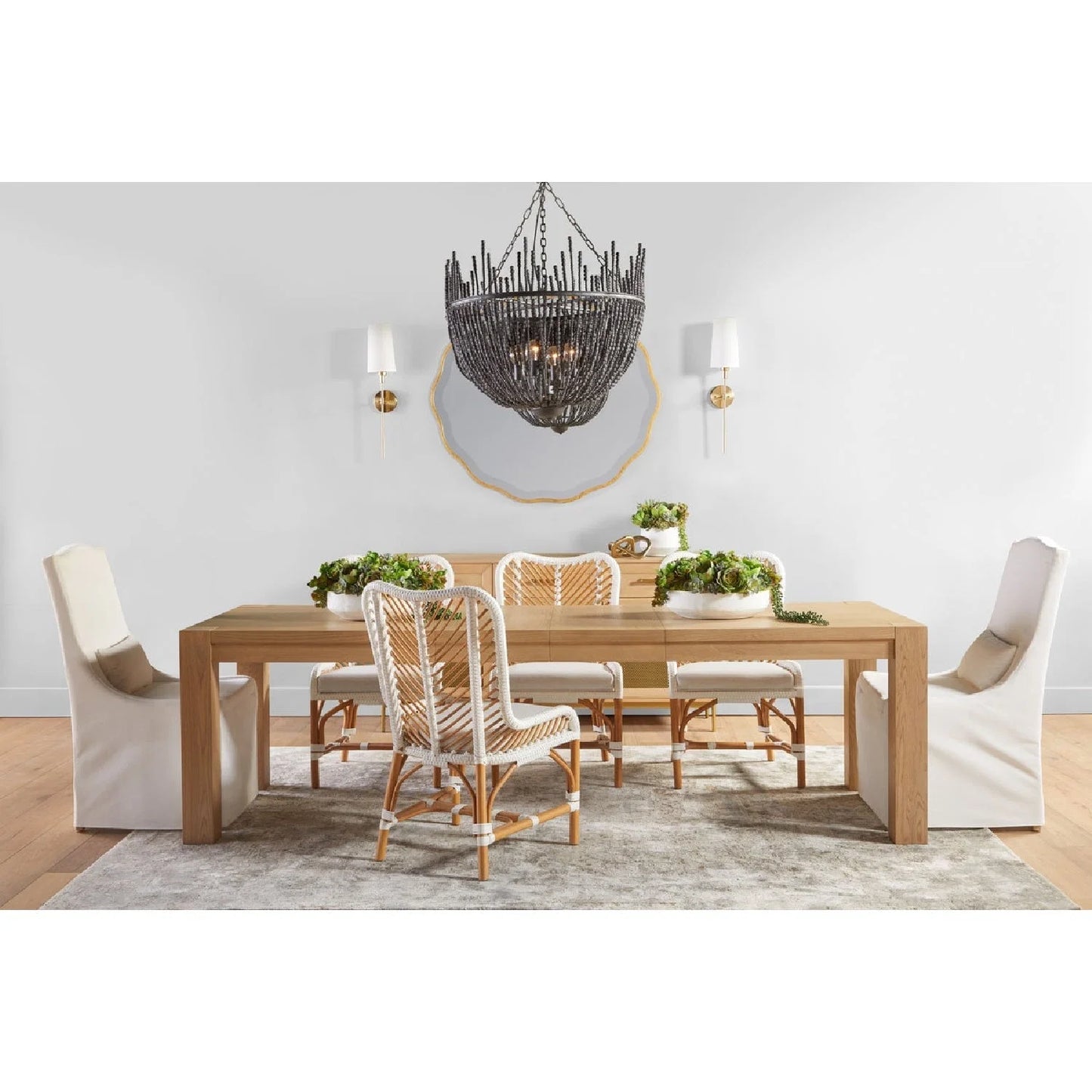 Luxury Adler Oak Extendable Dining Table Modern Italian Style for Villa