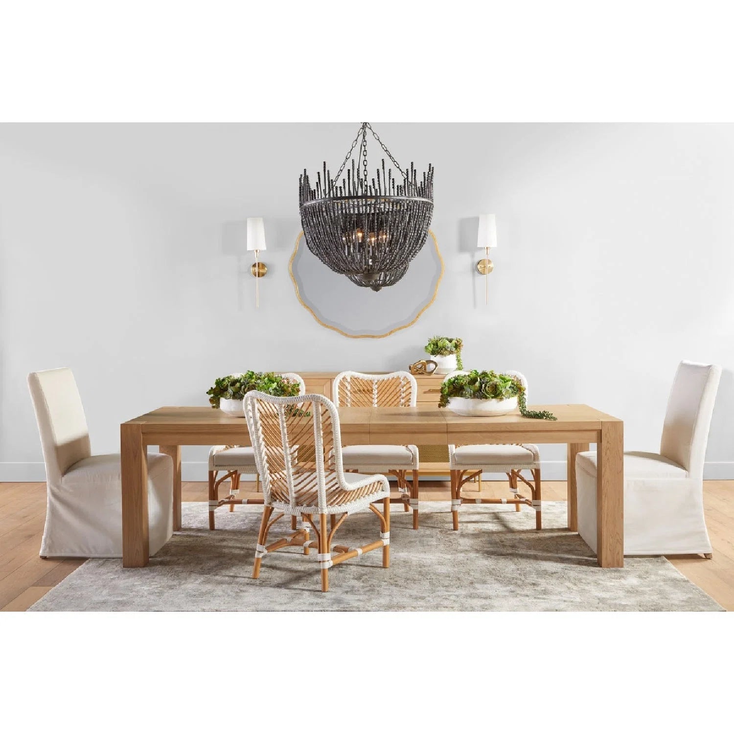 Luxury Adler Oak Extendable Dining Table Modern Italian Style for Villa