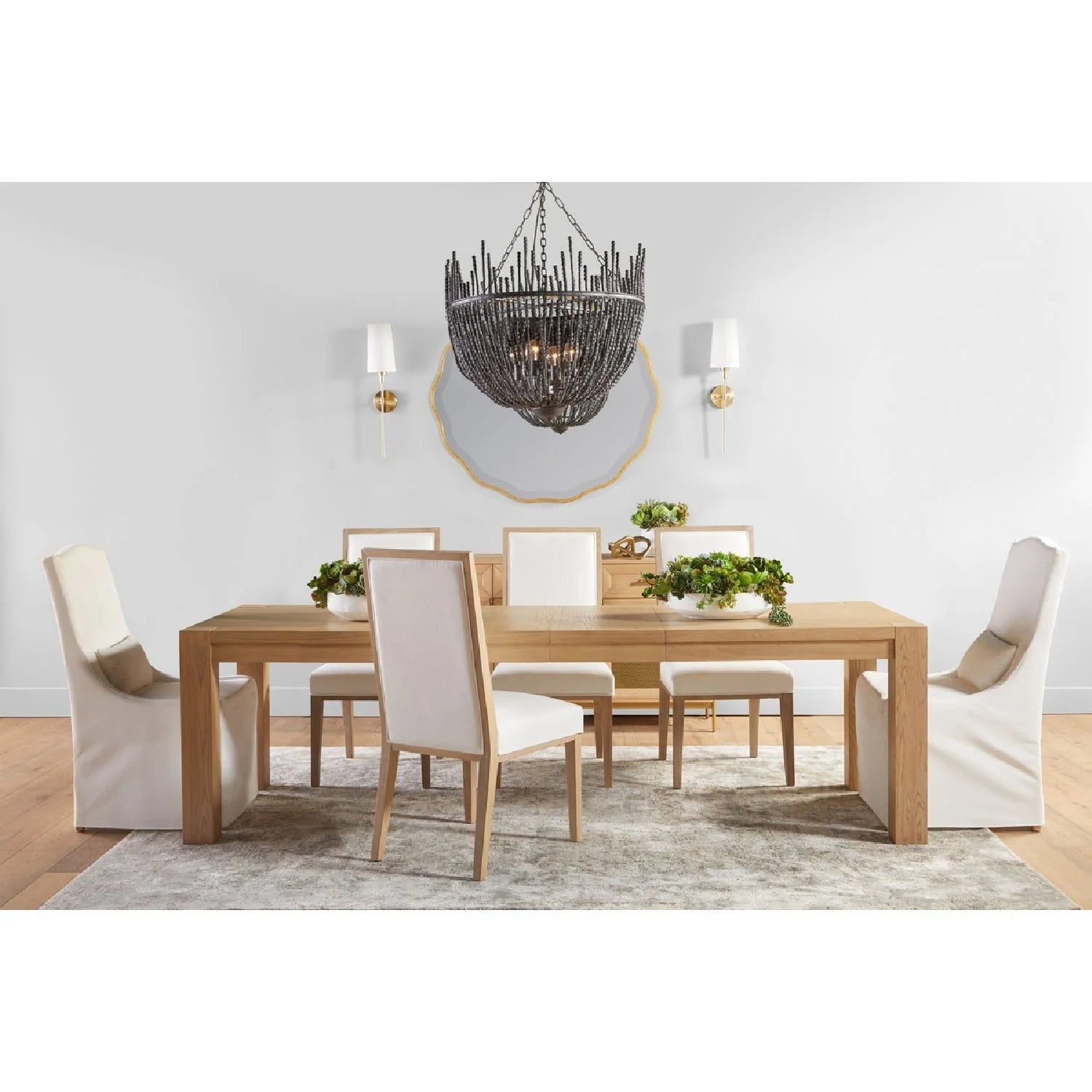 Luxury Adler Oak Extendable Dining Table Modern Italian Style for Villa