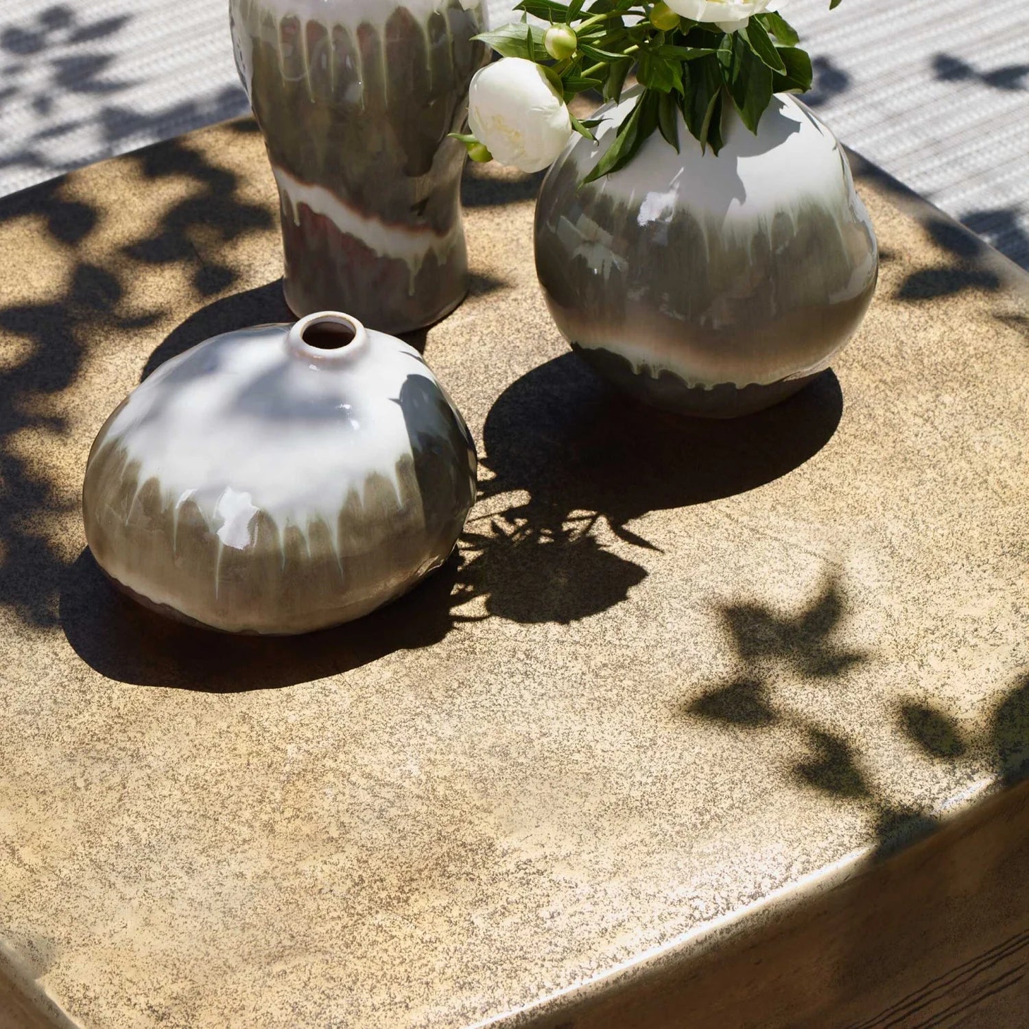 Luxury Aged Brass Aluminum Coffee Table Modern Italian Style for Villa
