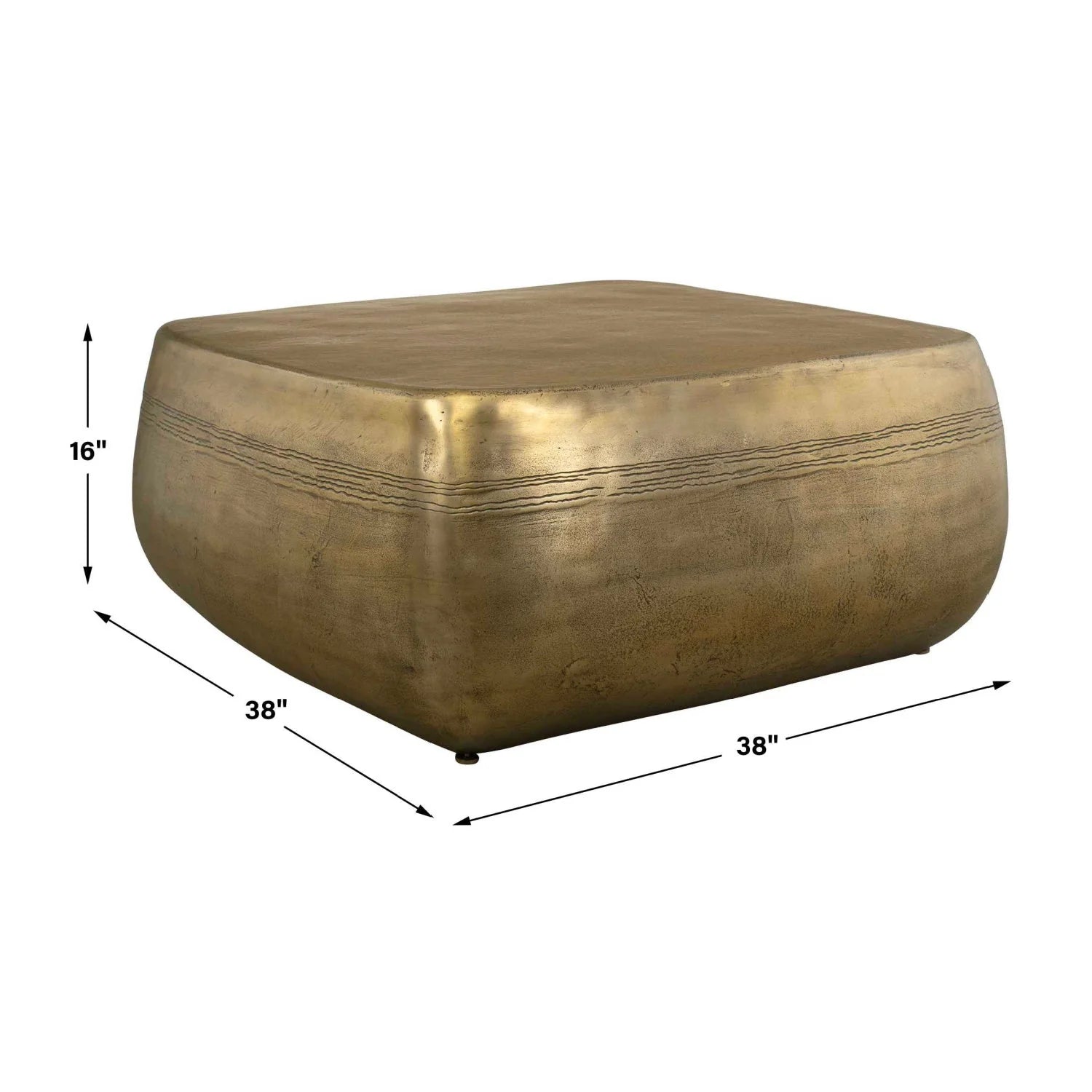 Luxury Aged Brass Aluminum Coffee Table Modern Italian Style for Villa
