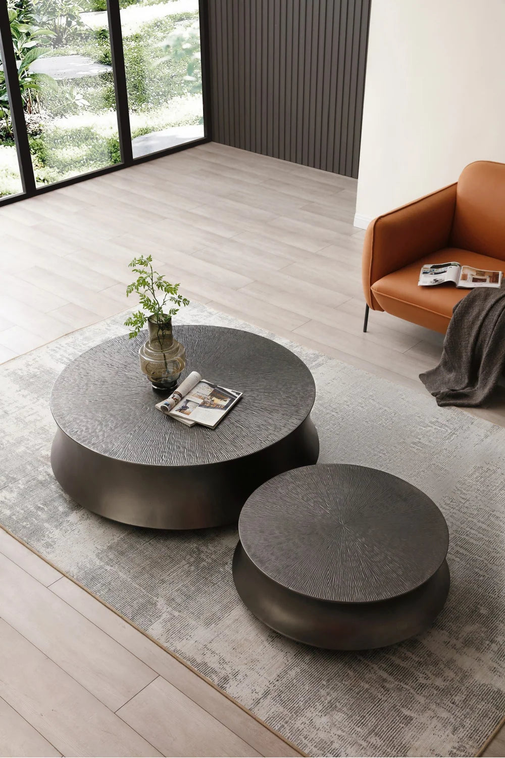 Luxury Airdrie Round Coffee Tables Modern Italian Style for Villa