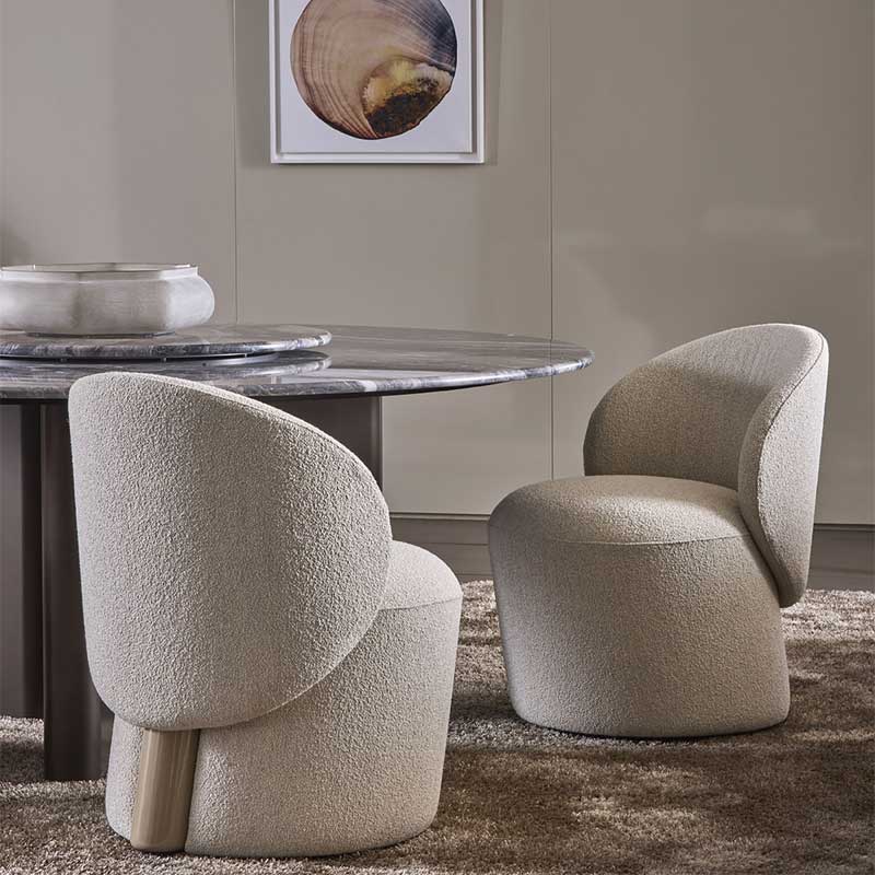 Luxury Alba Swivel Armchair Modern Italian Style for Villa