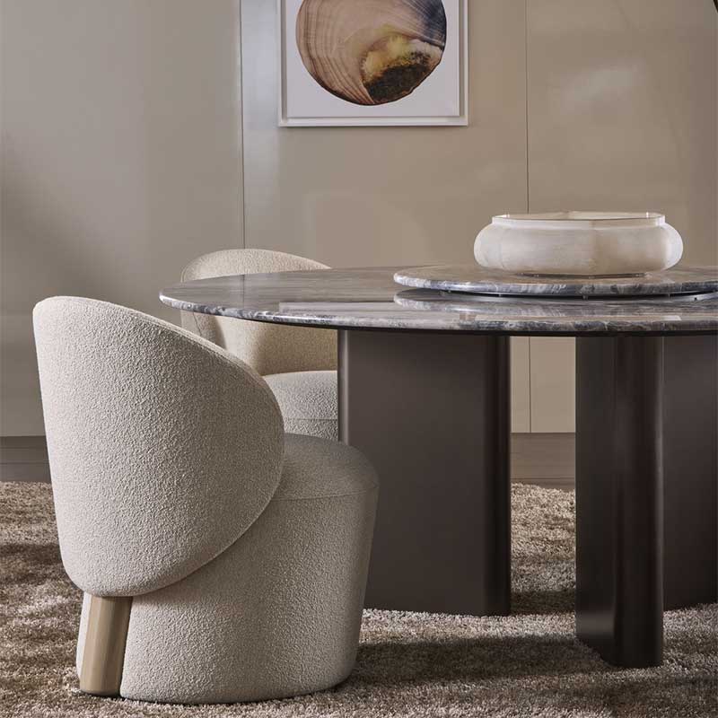 Luxury Alba Swivel Armchair Modern Italian Style for Villa
